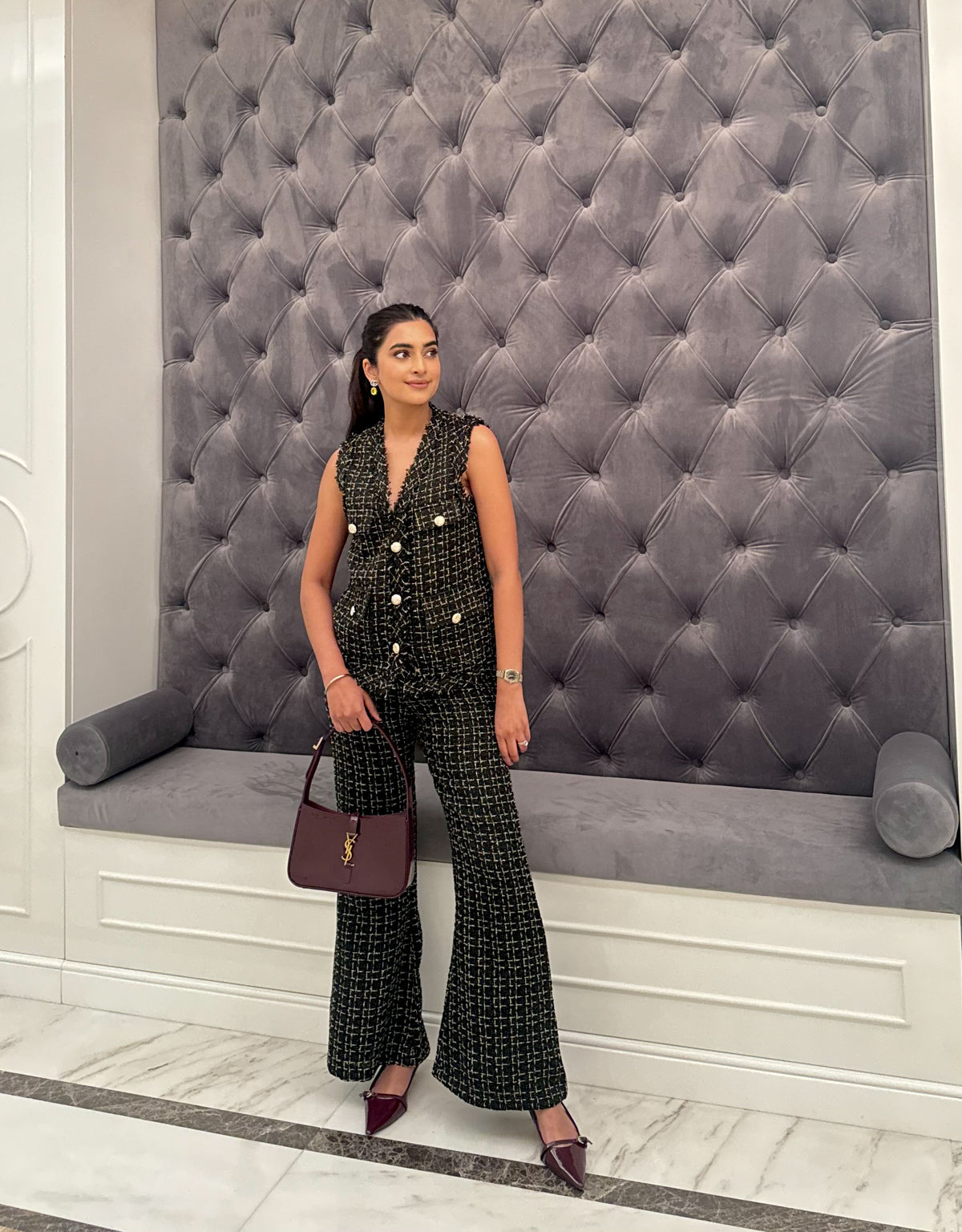 Black Tweed Coord Set