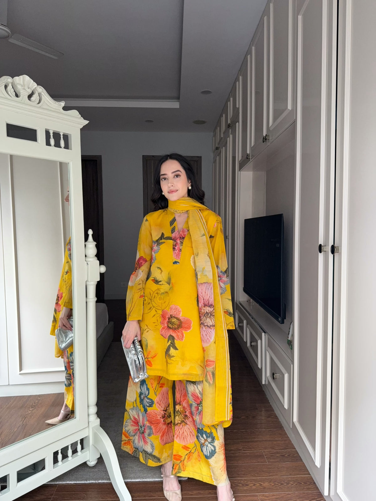 Floral Mustard Suit Set