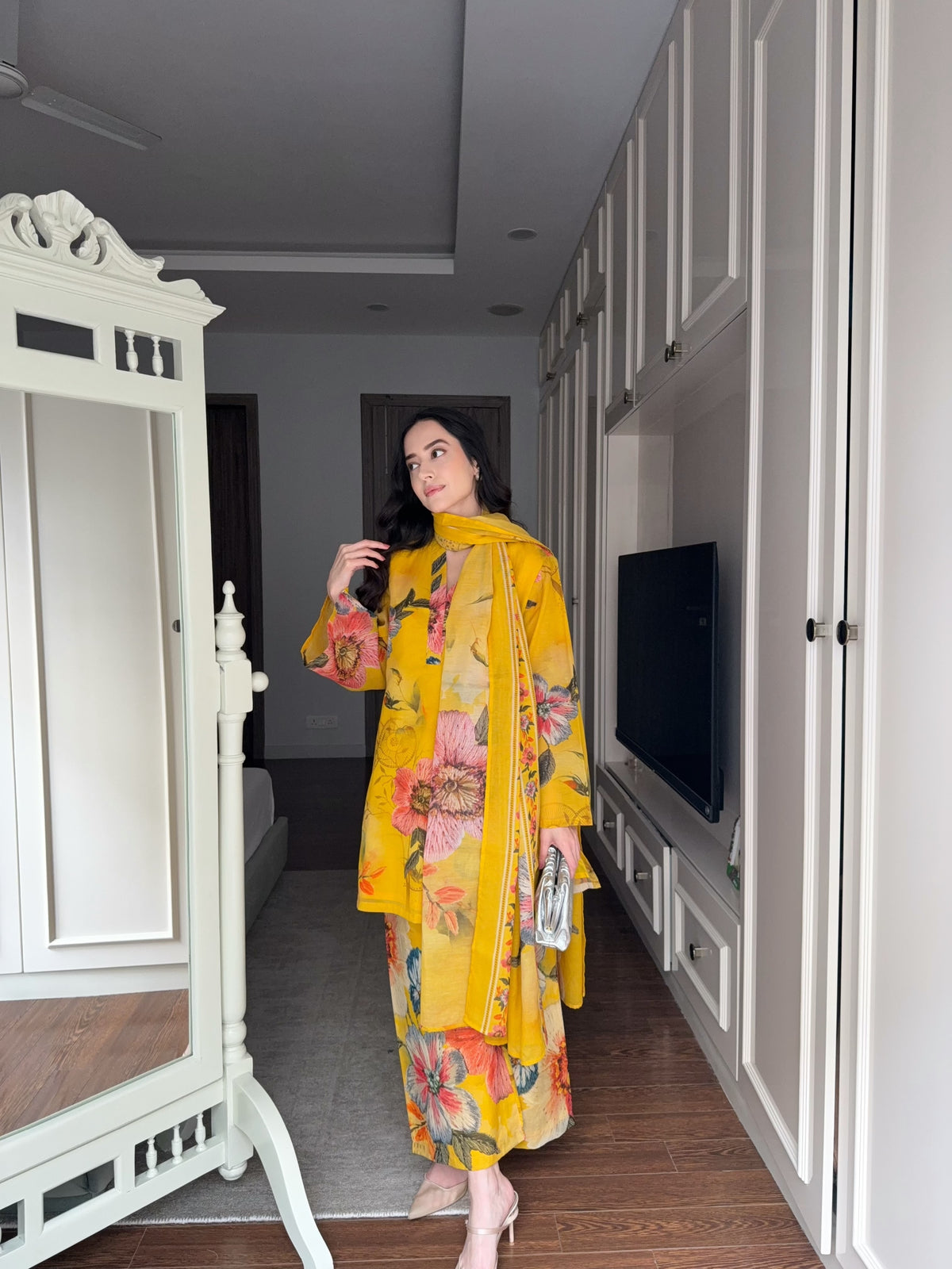 Floral Mustard Suit Set