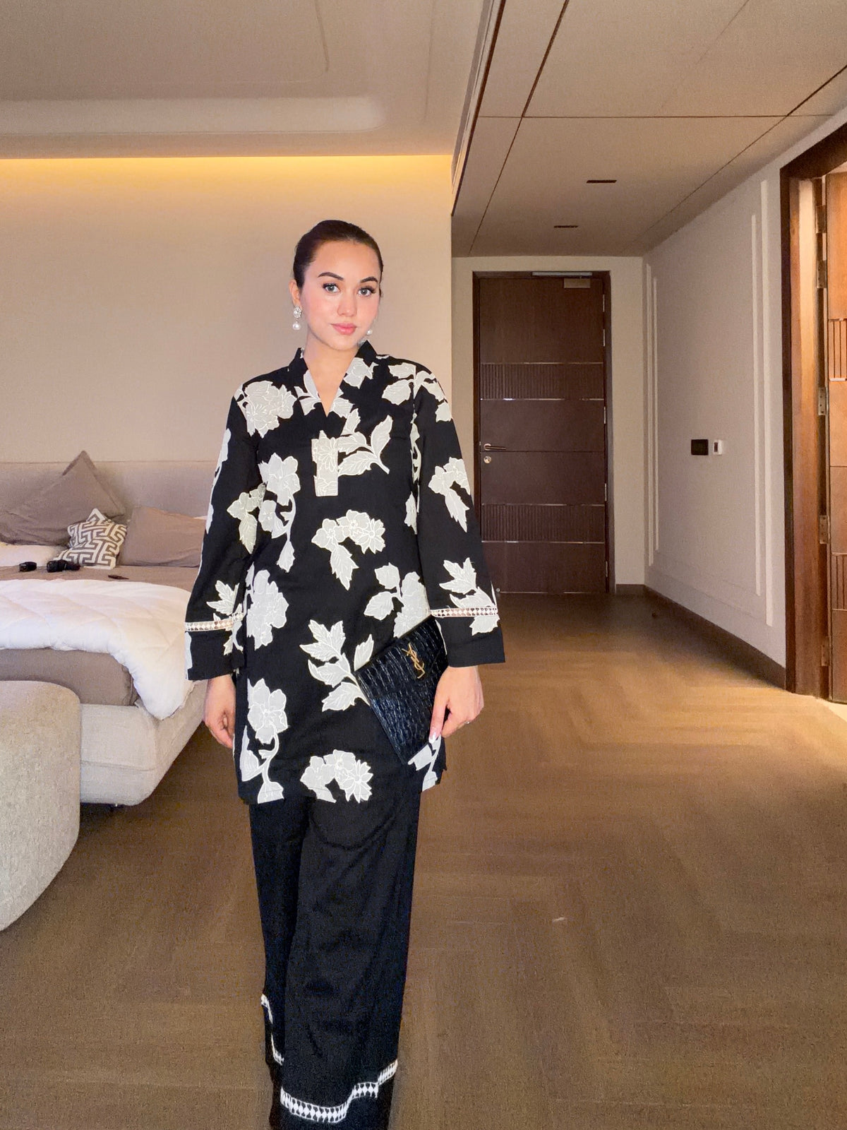 Black Cutwork Embroidery Cotton Coord Set