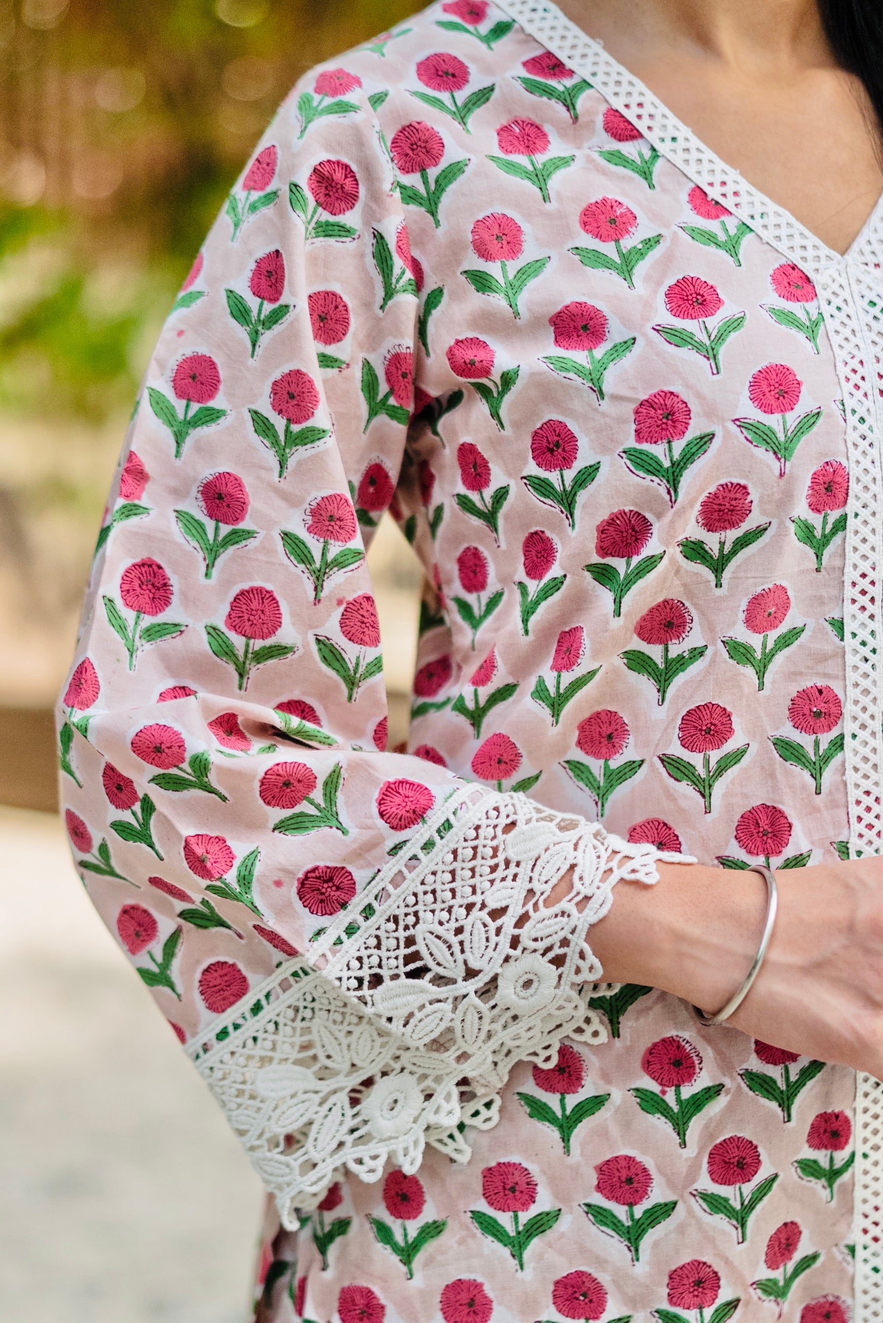 Summer Pink Kurta Pants Set