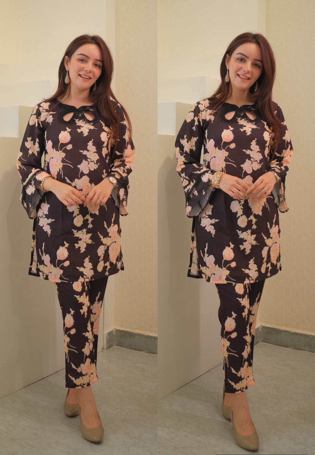 Black Iris Kurta Pants Set