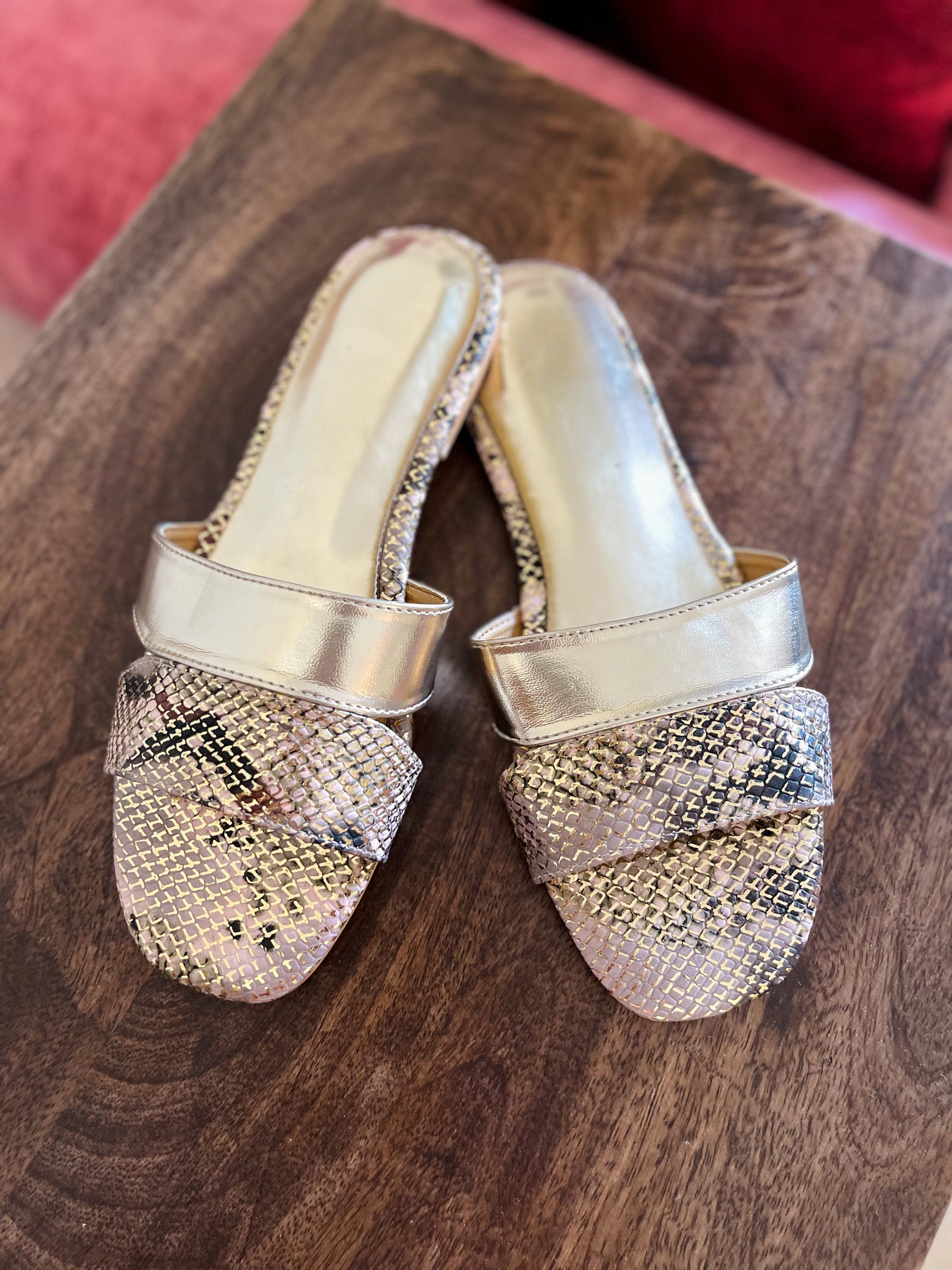 Gold Colourblock Slides