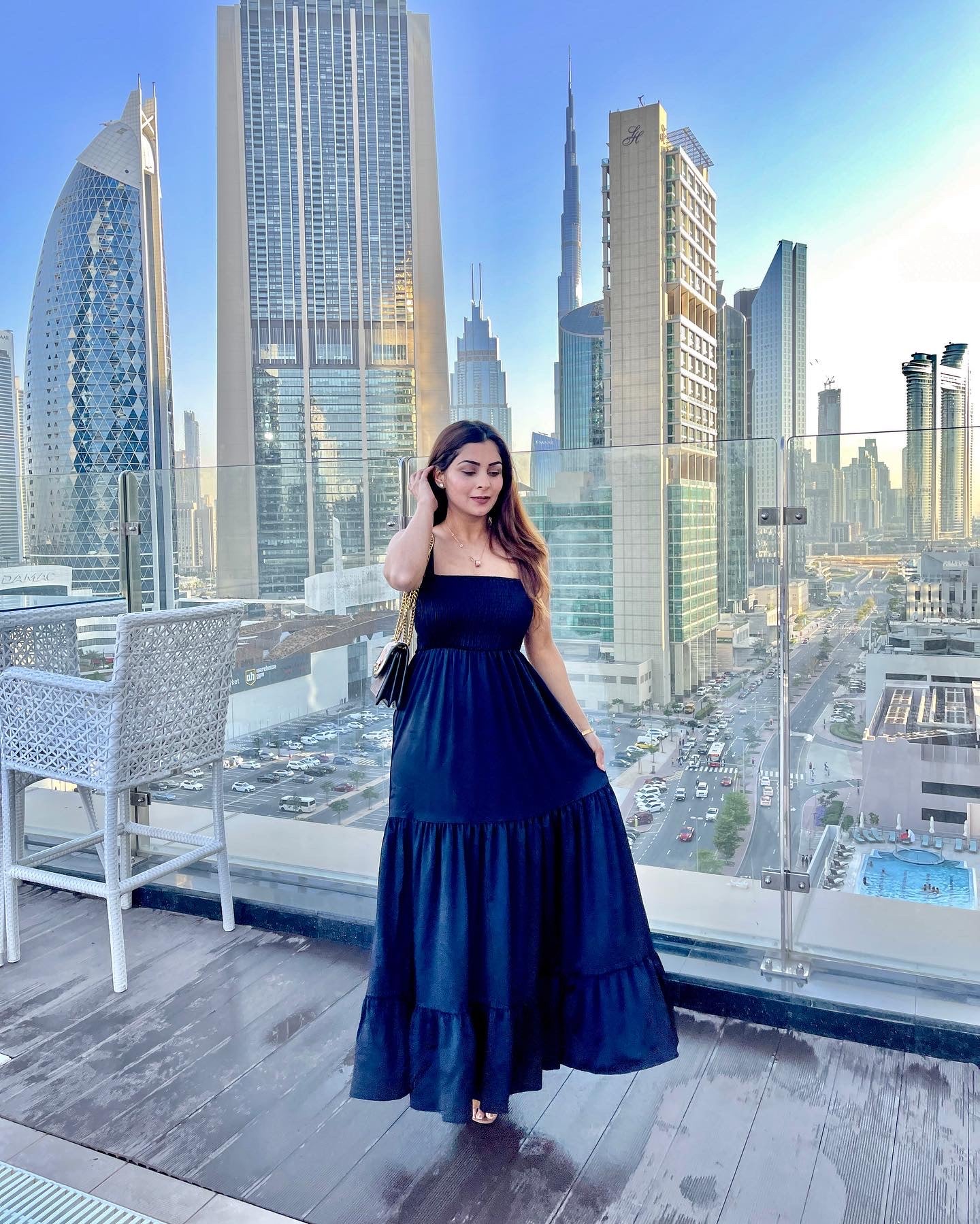 Black Frill Maxi Dress