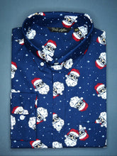 Santa Print Casual Men's Shirt