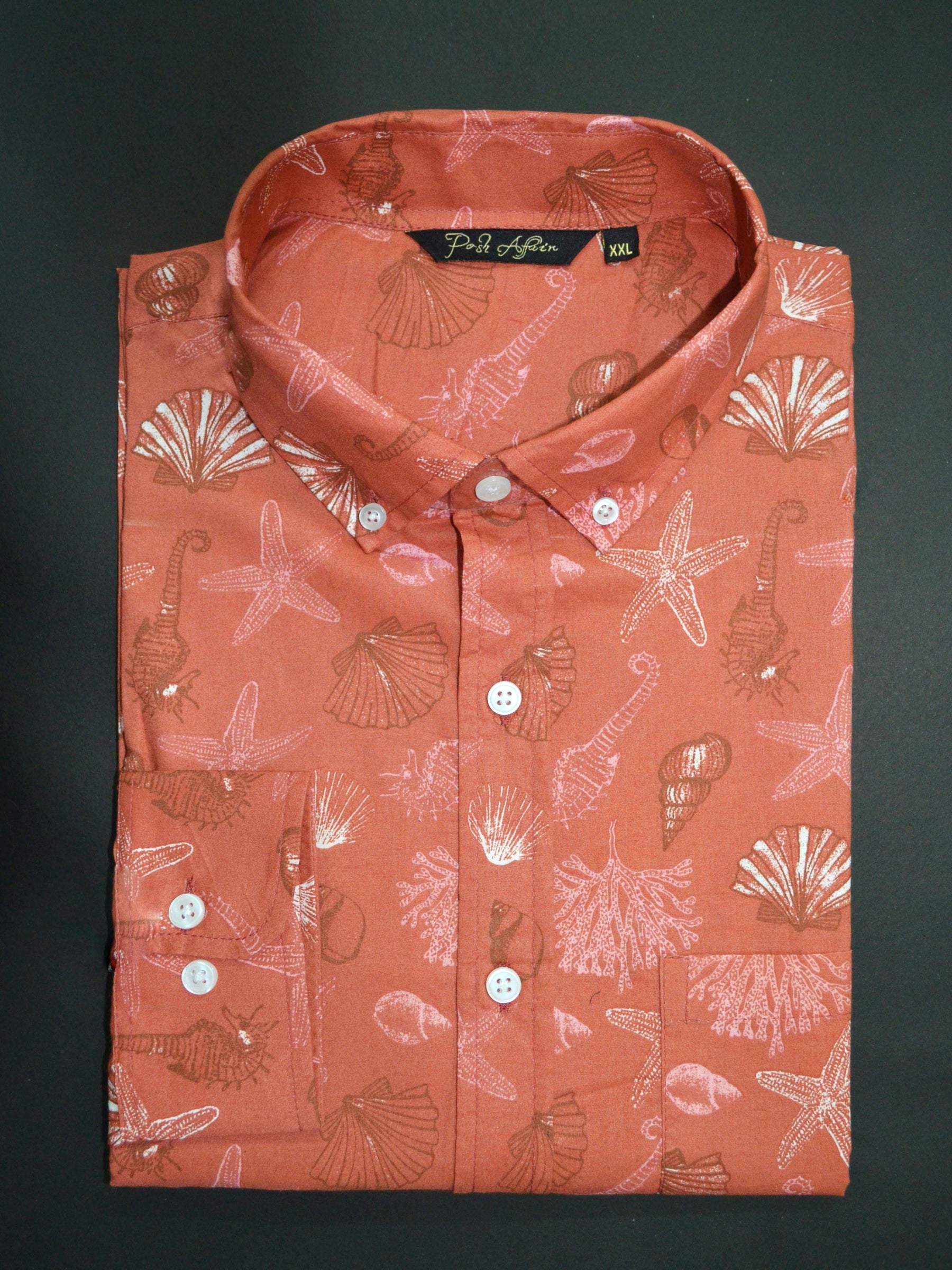 Coral Print Casual Men's Shirt