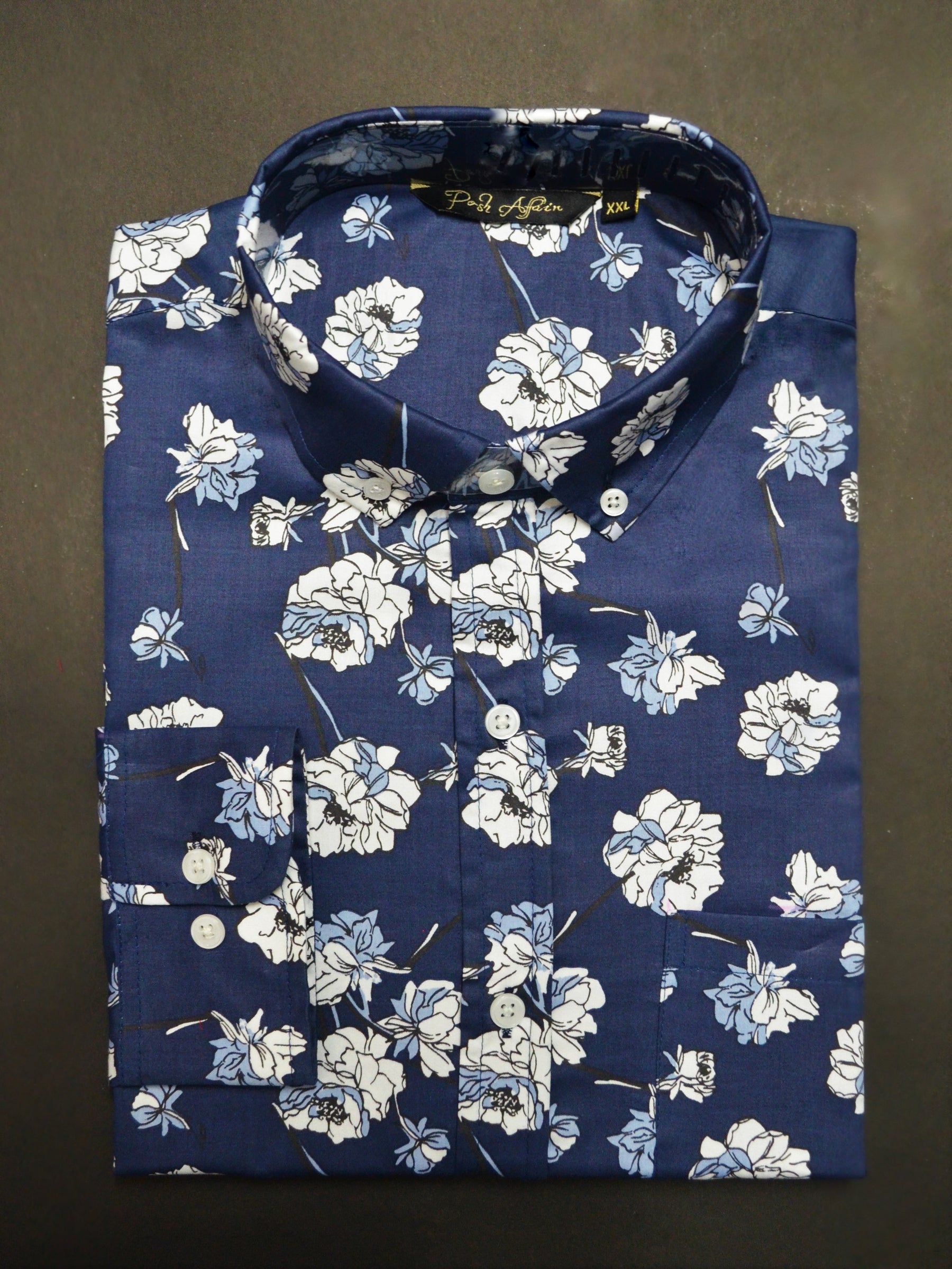Blue Valentine Print Casual Men's Shirt