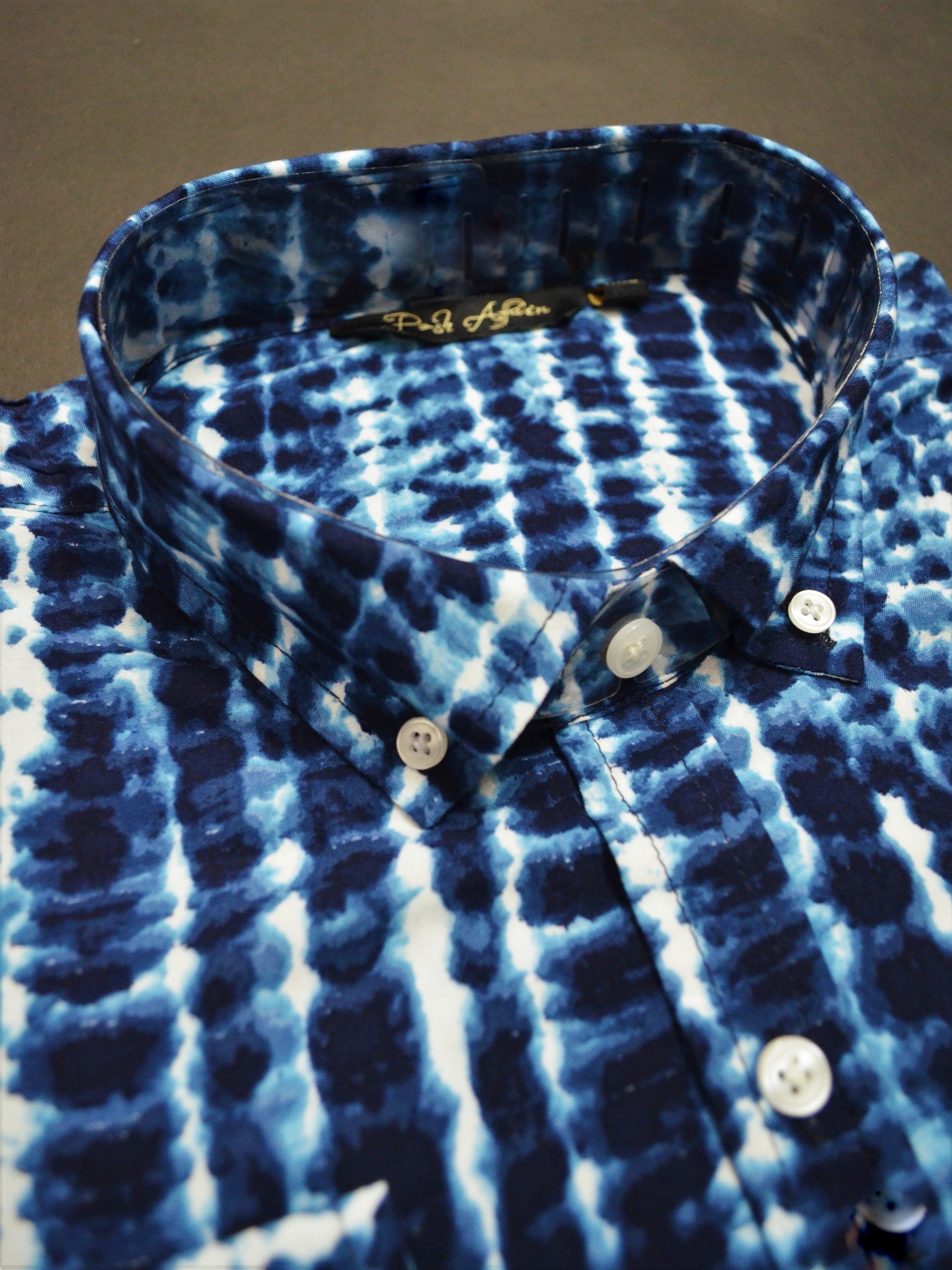 Aqua Print Casual Men's Shirt