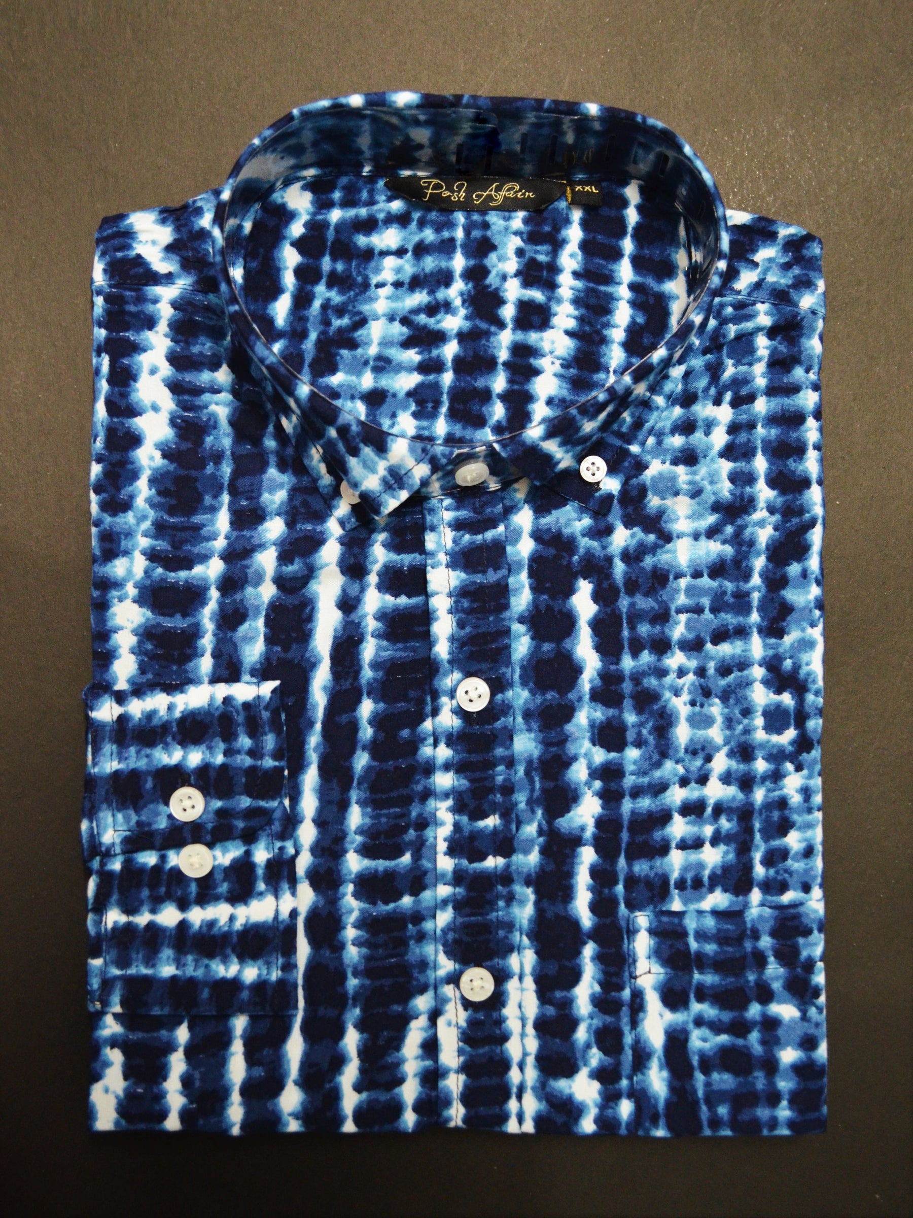 Aqua Print Casual Men's Shirt