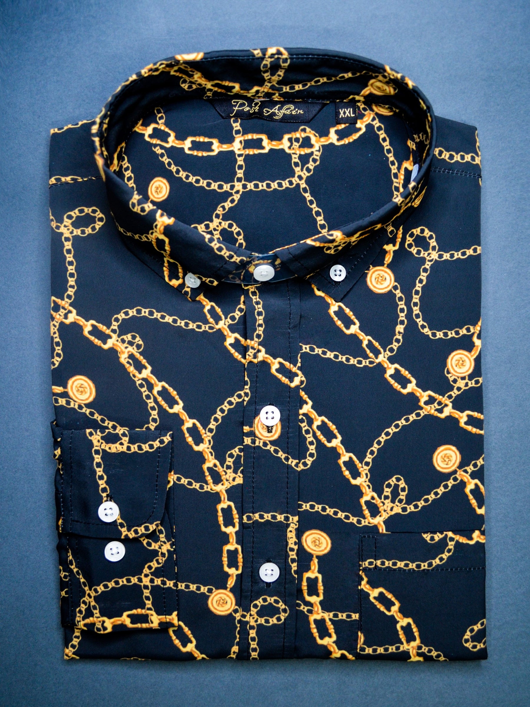Black Jewel Print Casual Men's Shirt