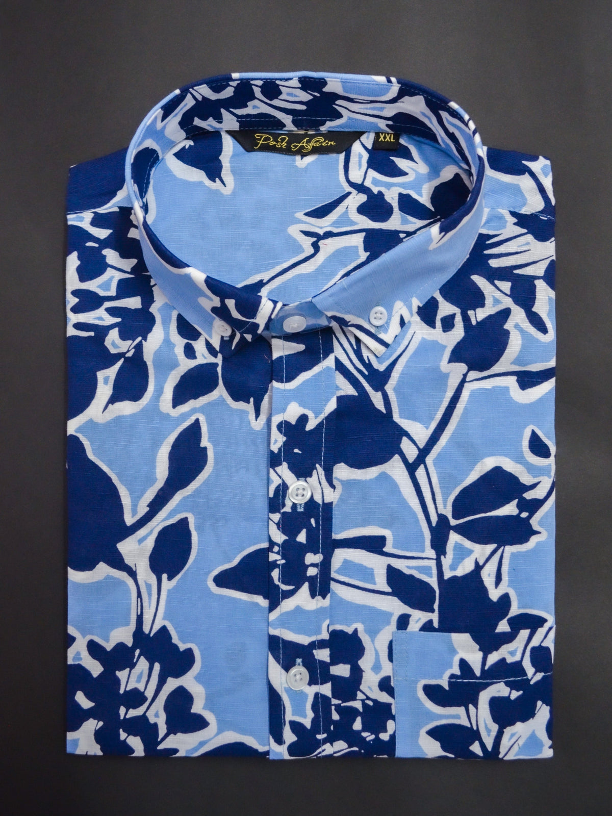 Blue Arctic Print Casual Men's Shirt
