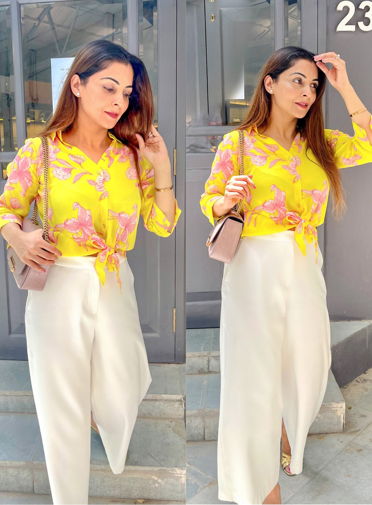 Bright Floral Knot Up Top