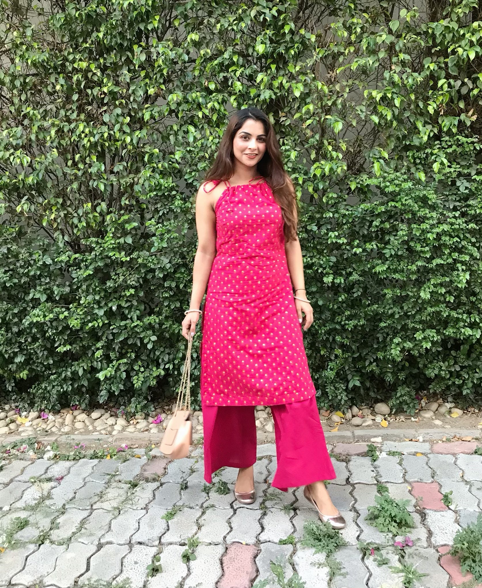 Pink Printed Suit Set