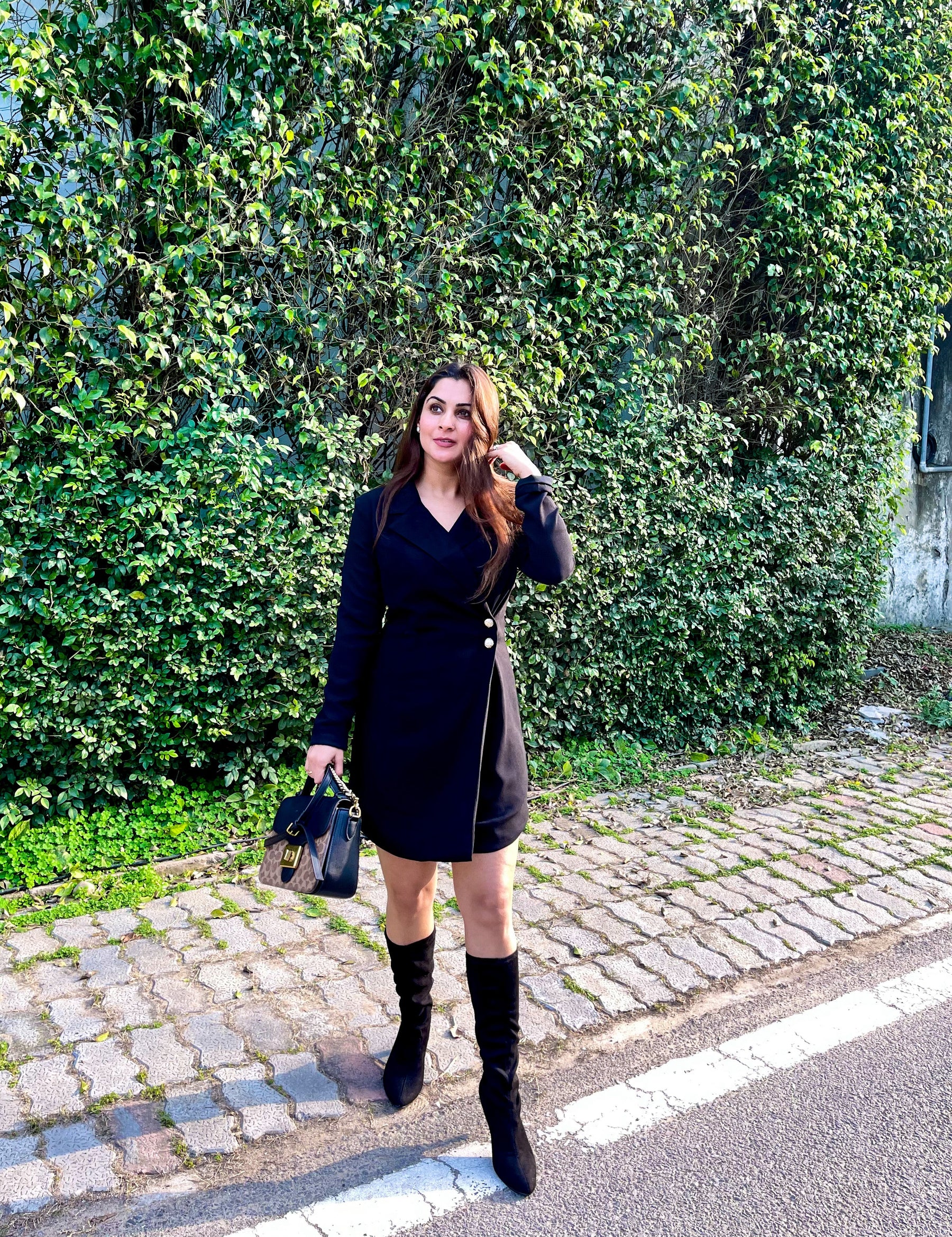 Black Button Coat Dress