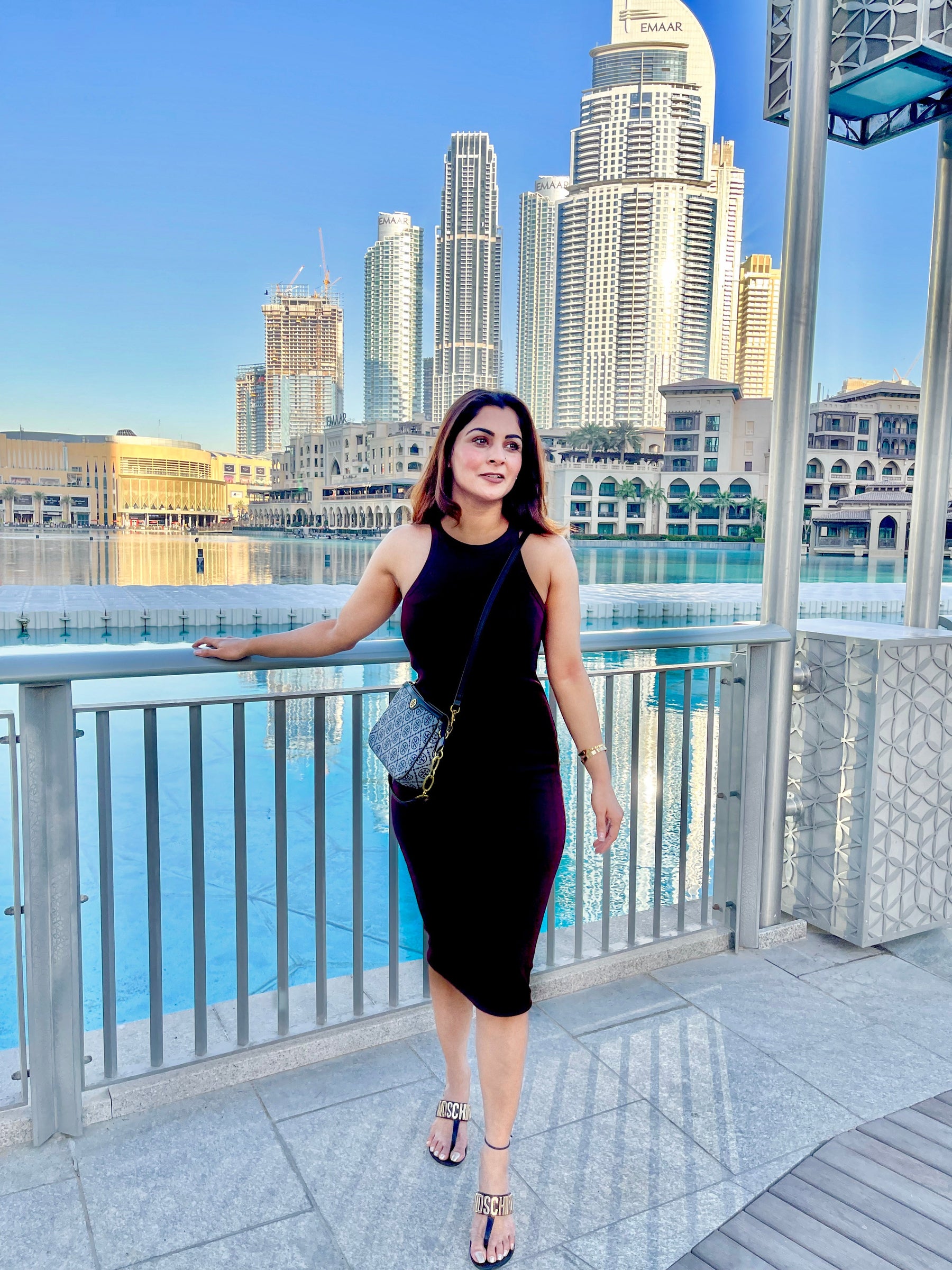 Black Ribbed Midi Dress