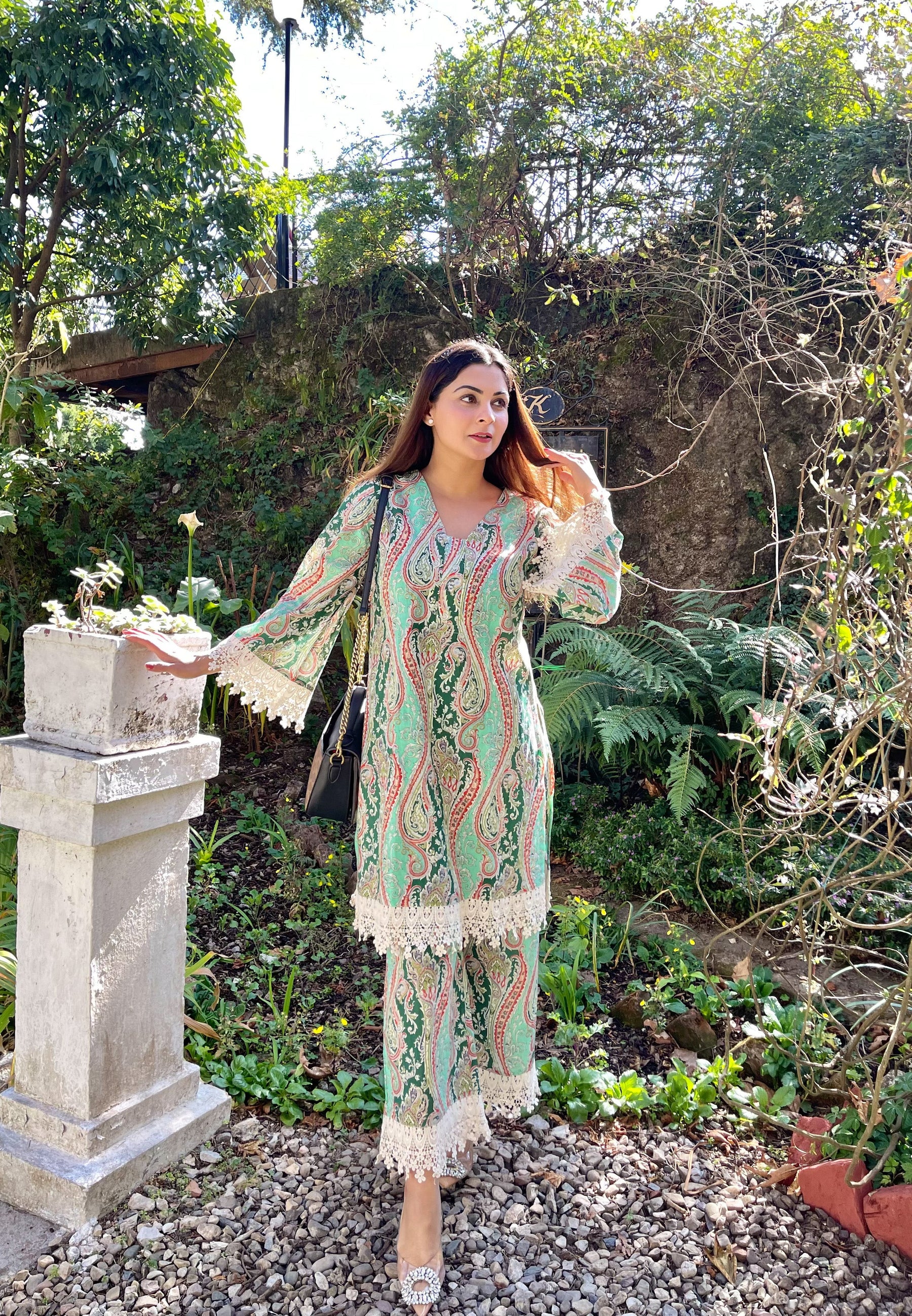 Cotton Paisley Print Suit Set