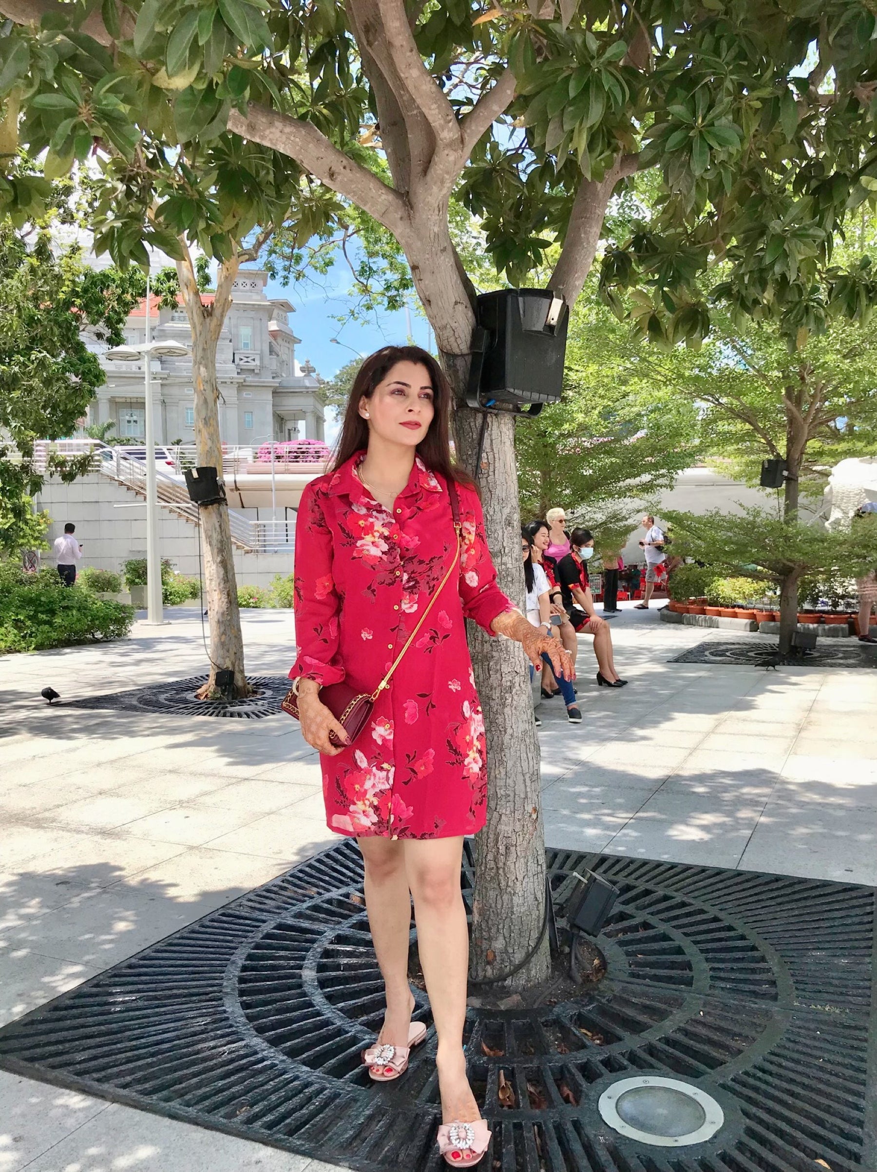 Floral Pink Shirt Dress