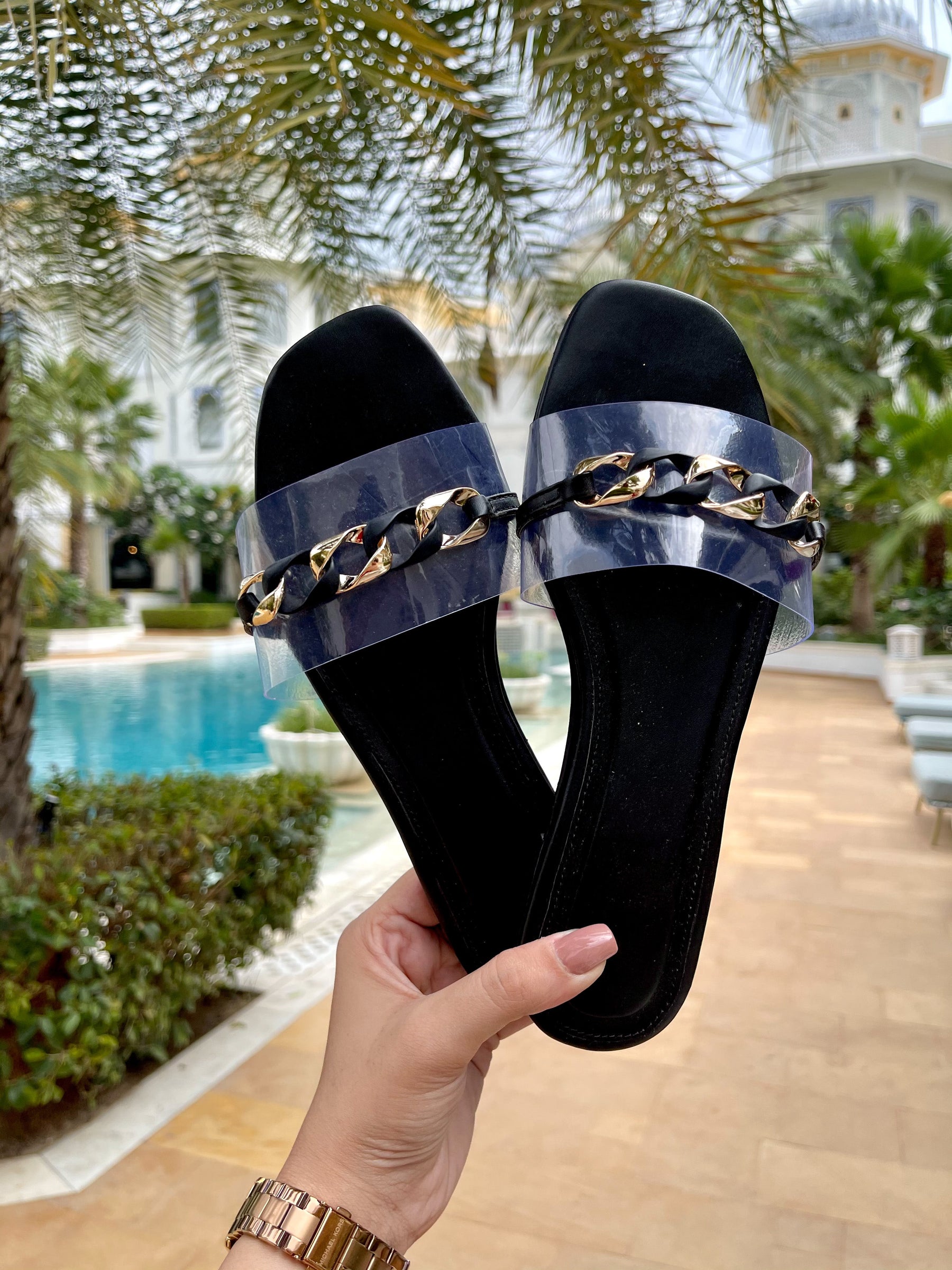 Black transparent slides