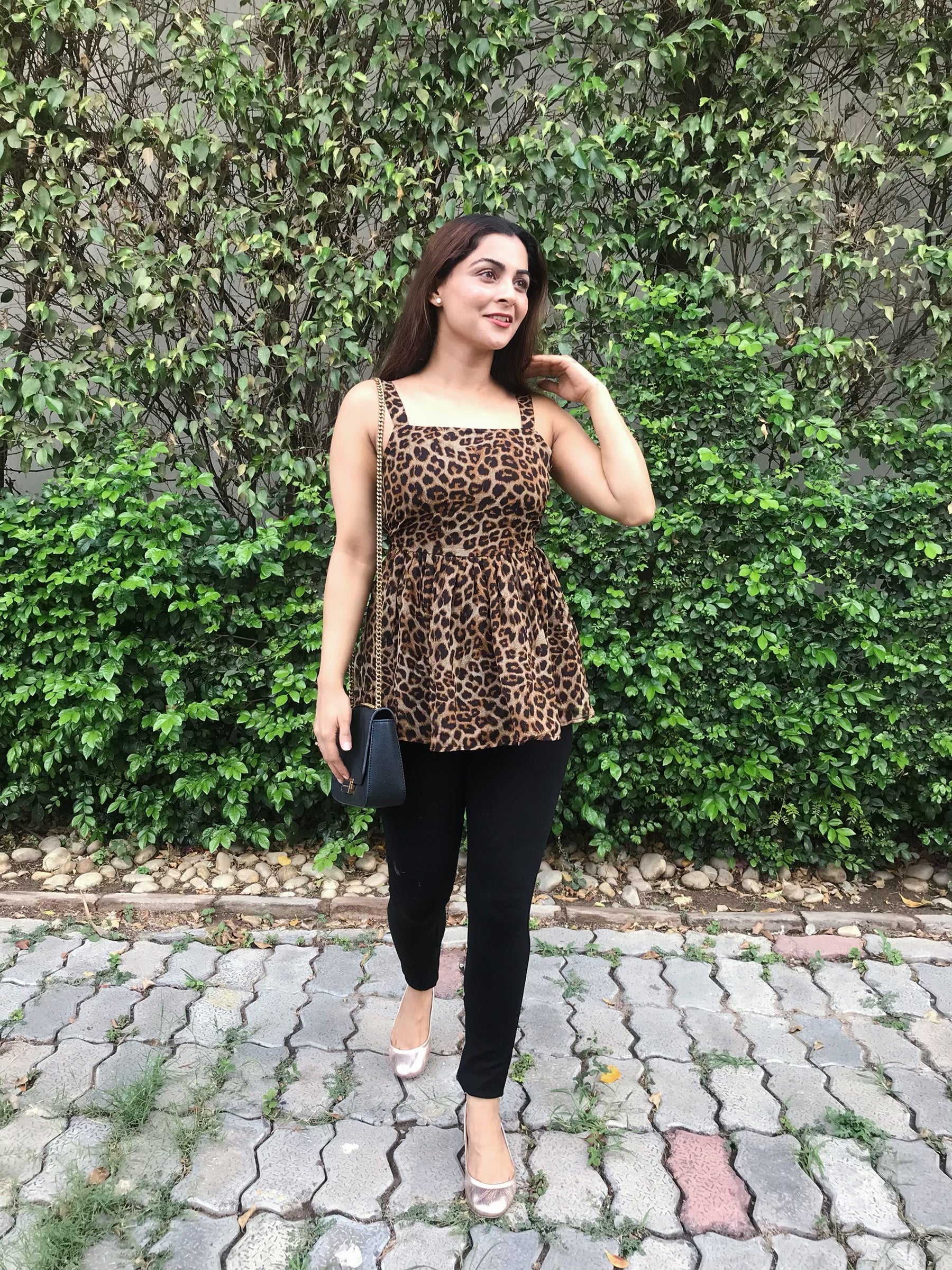 Leopard Print Tie Up Top