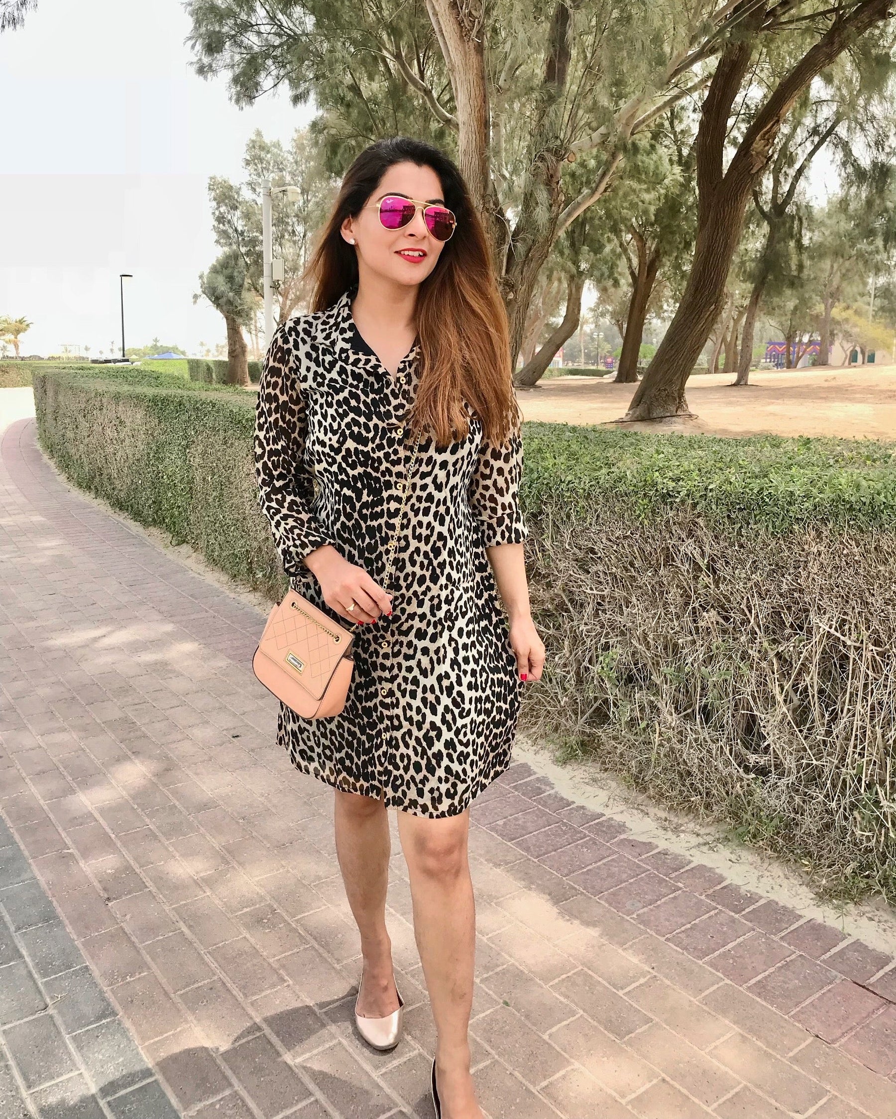 Leopard Print Shirt Dress