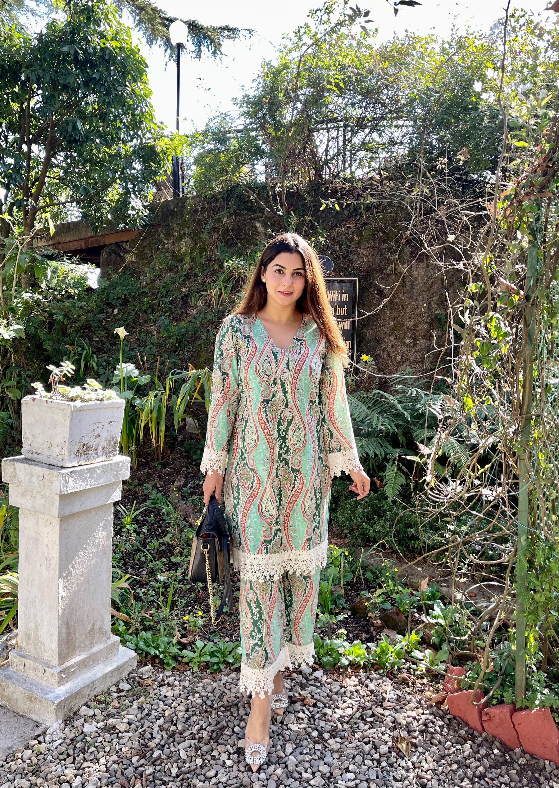Cotton Paisley Print Suit Set