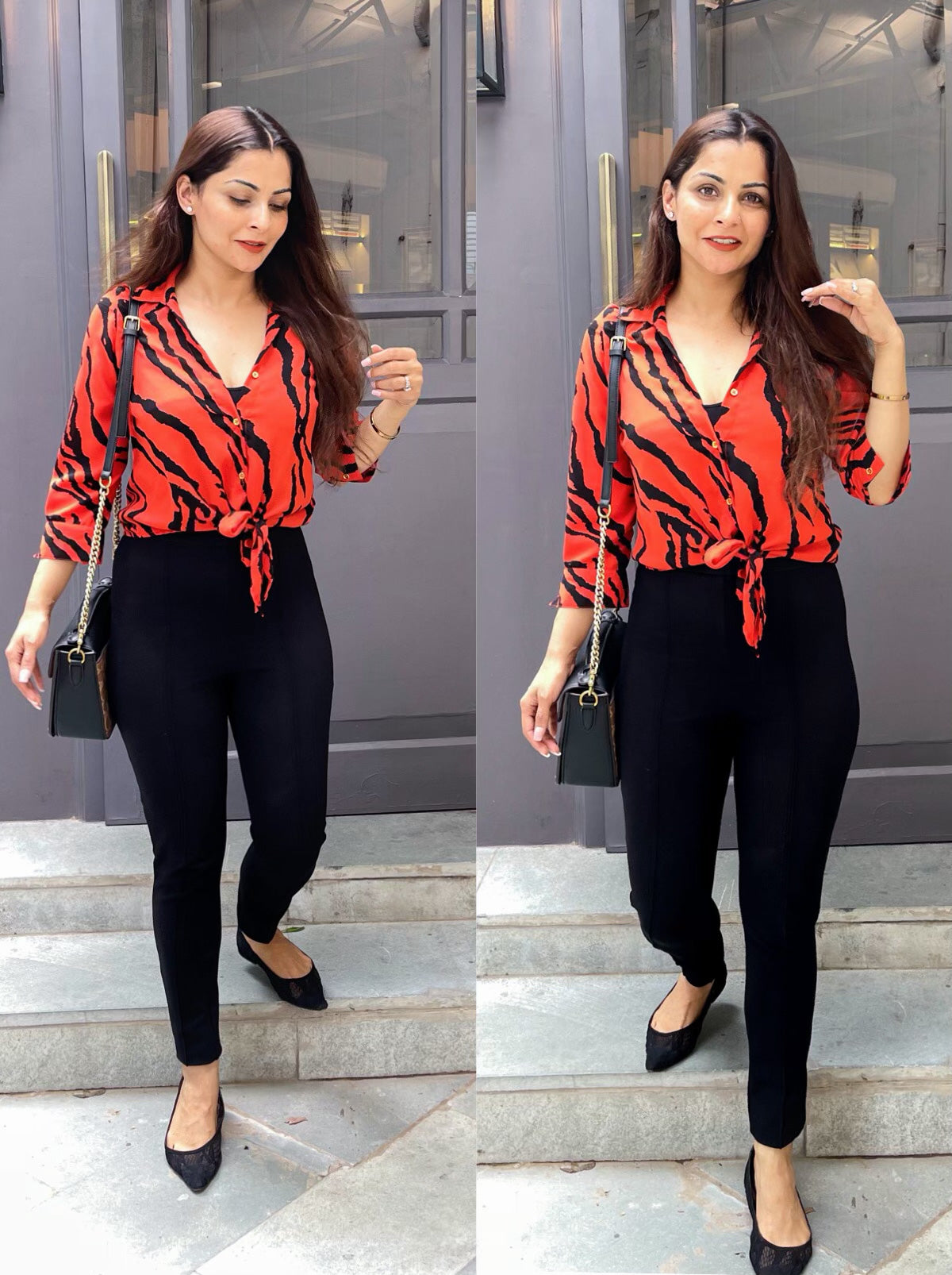 Bright Snakeprint Knot Up Top