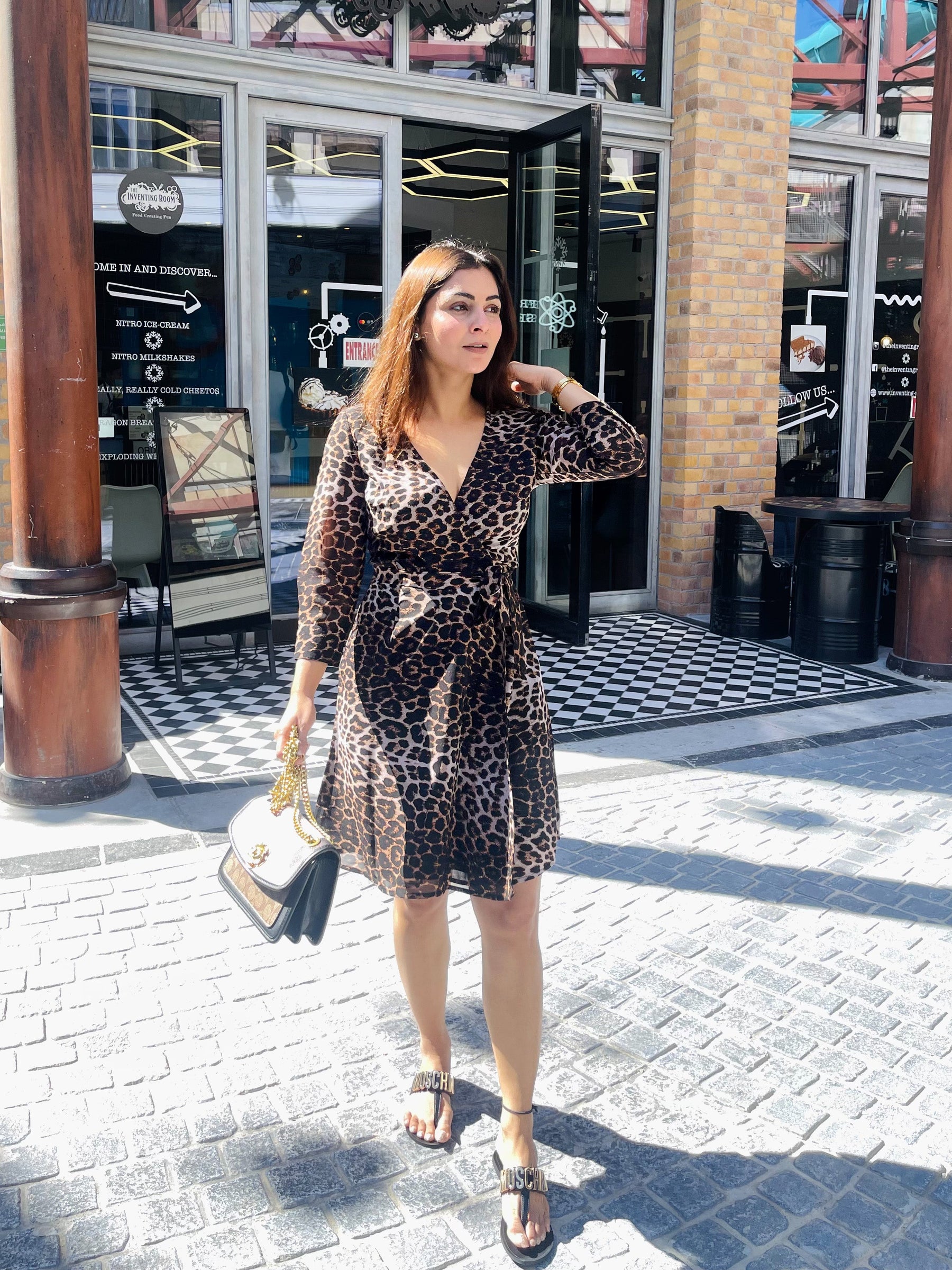 Leopard Printed Wrap Dress