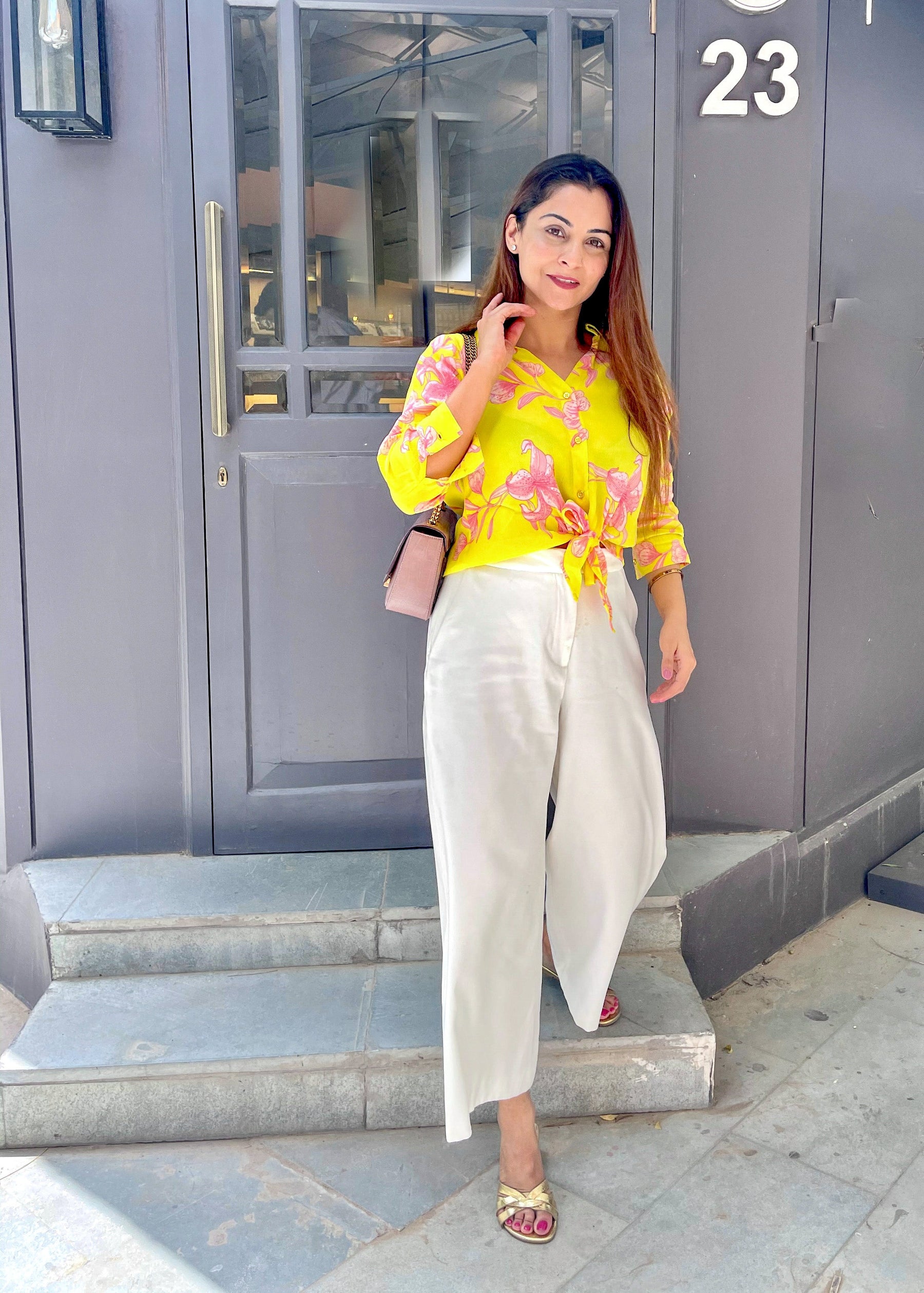 Bright Floral Knot Up Top
