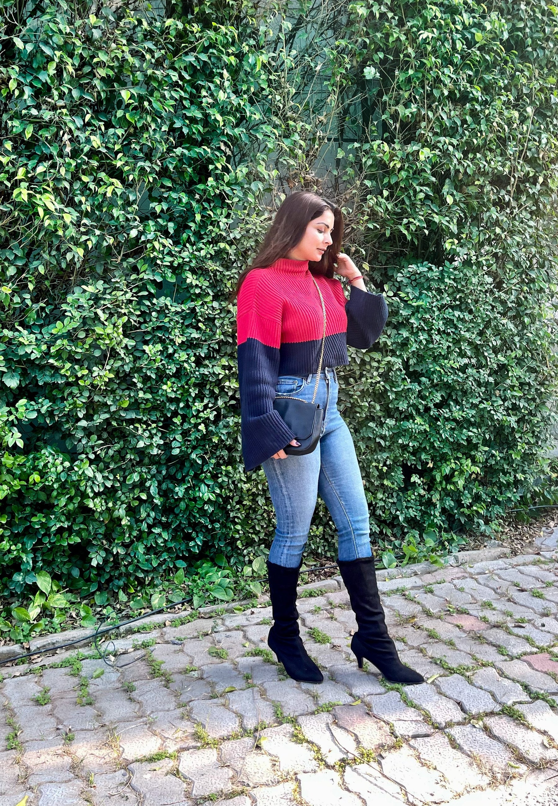 Black Suede Pointed Heel Boots