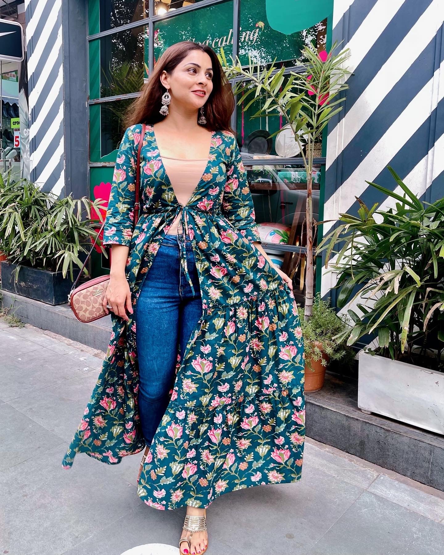 Floral Print Cape Jacket