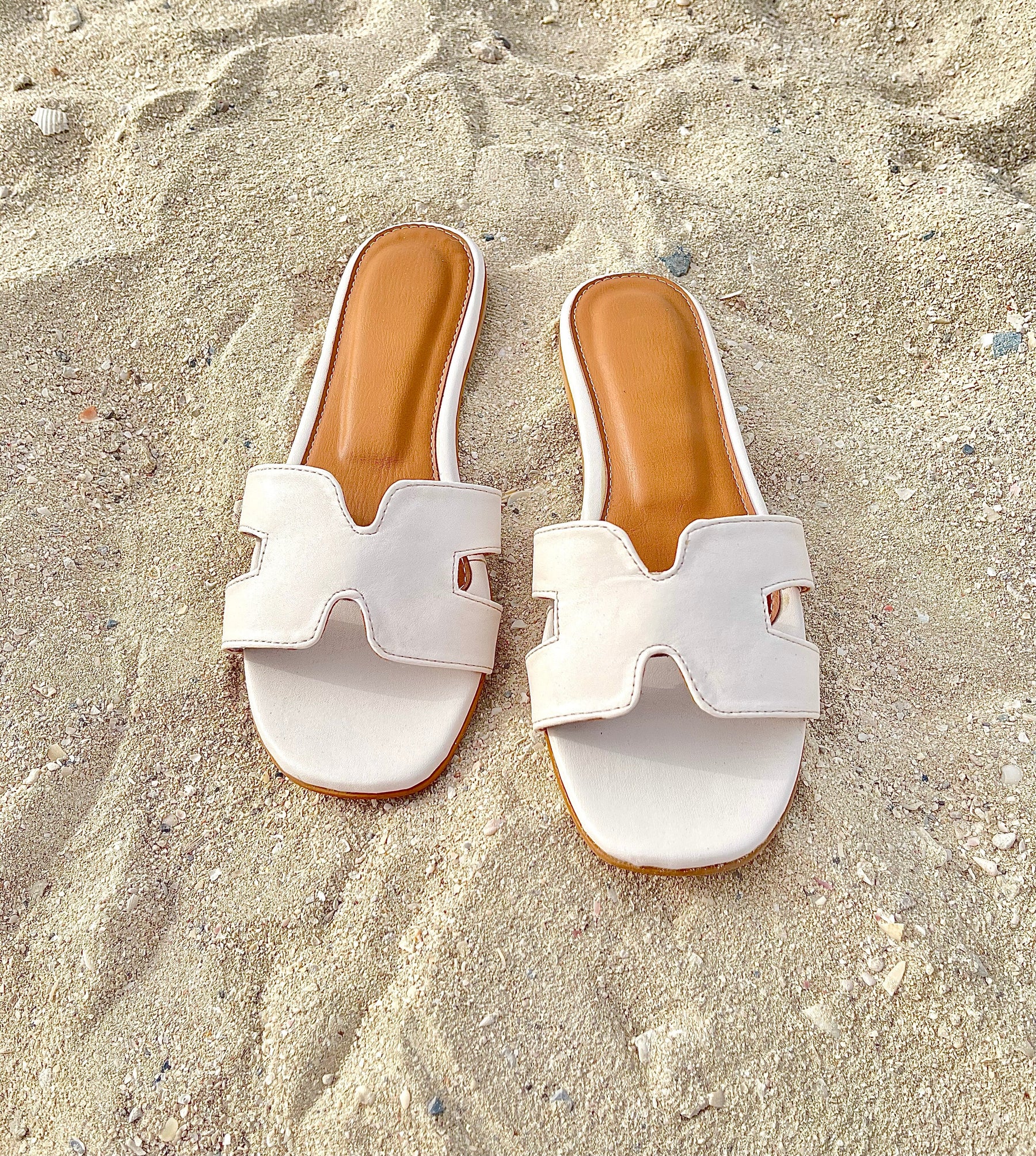 Women’s White Slides