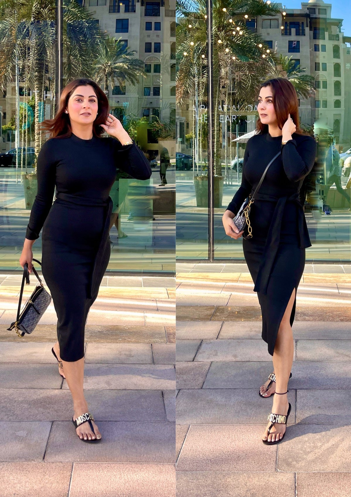 Black Ribbed Knot Dress