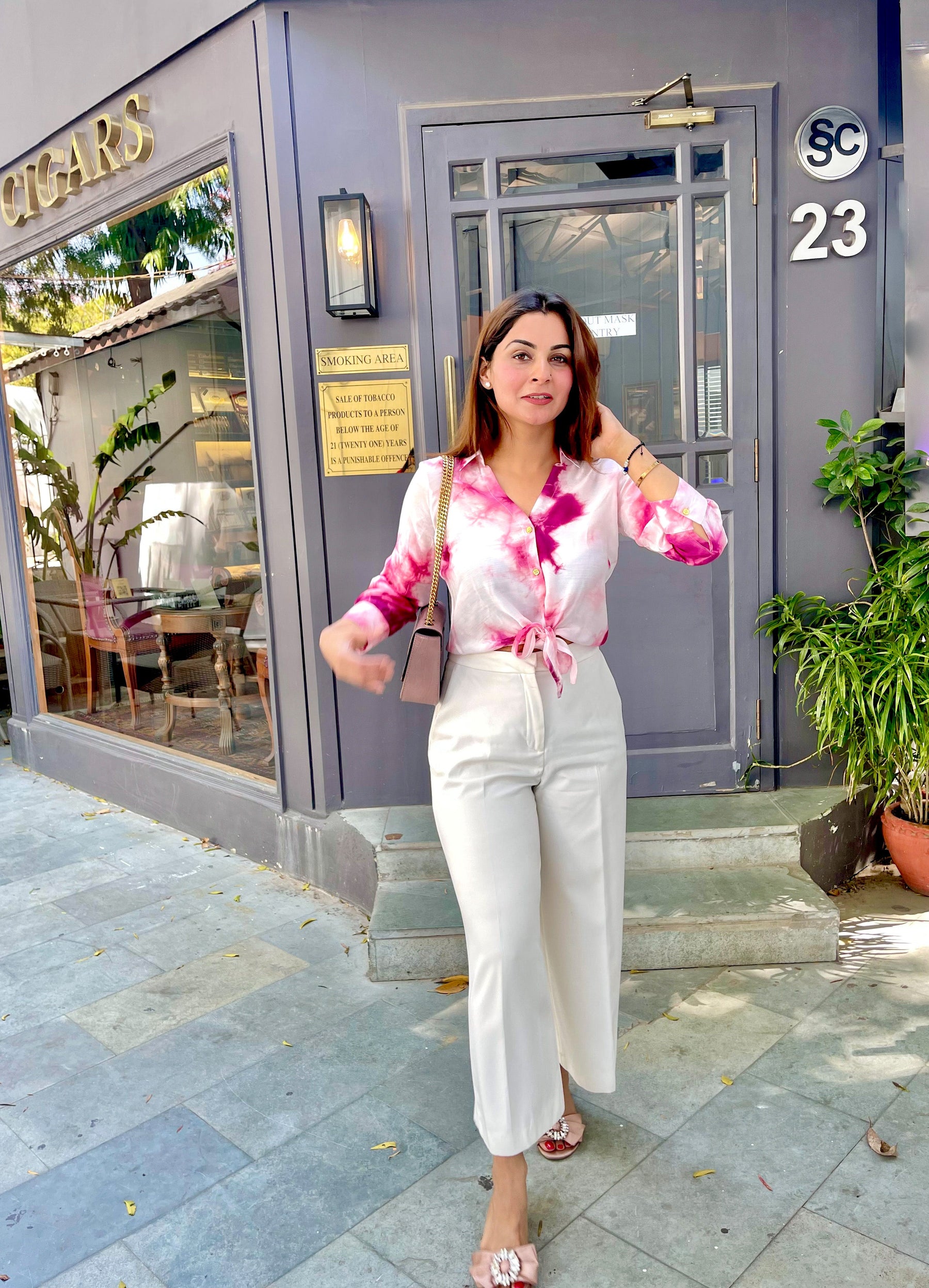 Pink Tie Dye Knot Up Top