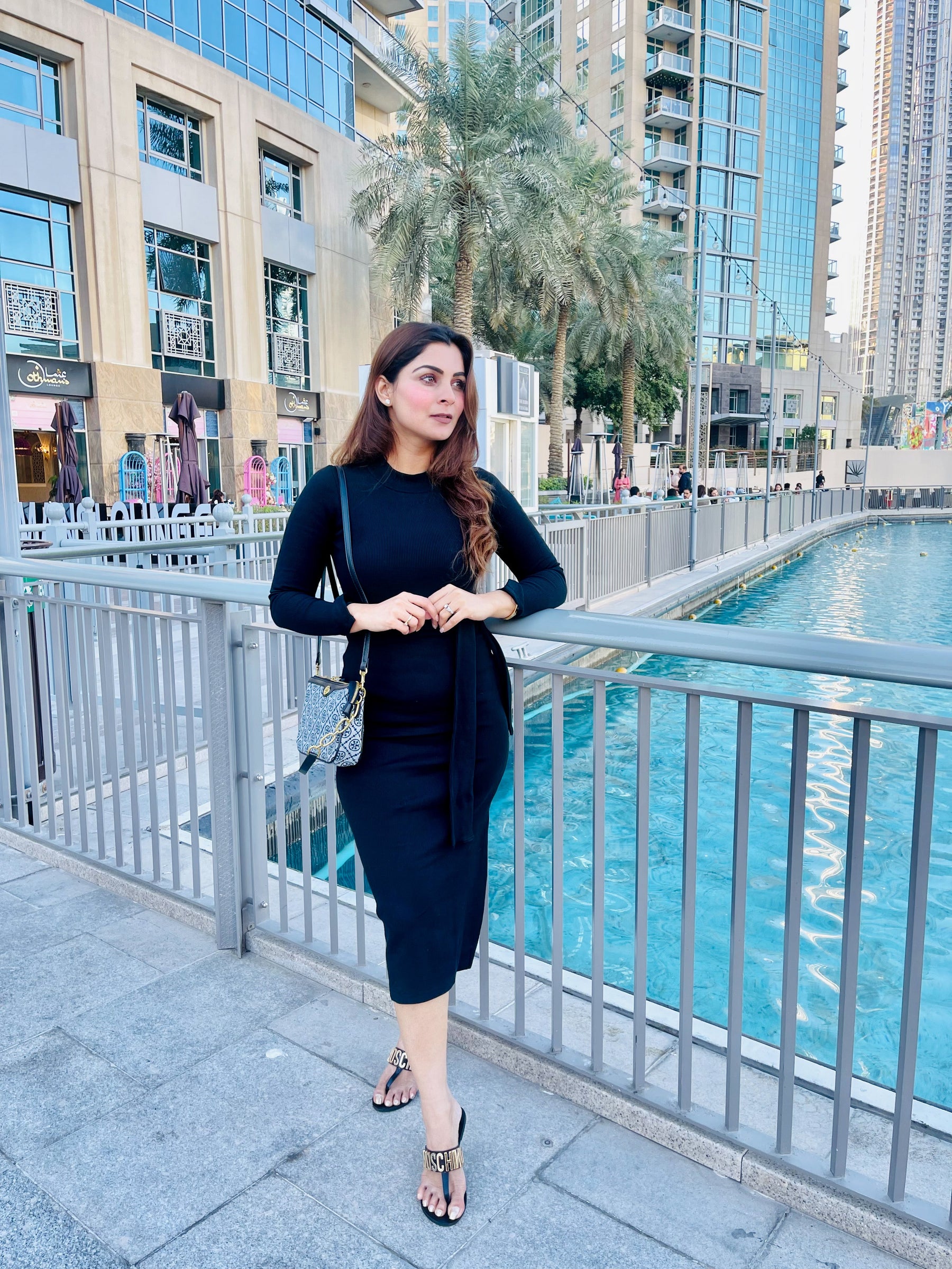 Black Ribbed Knot Dress