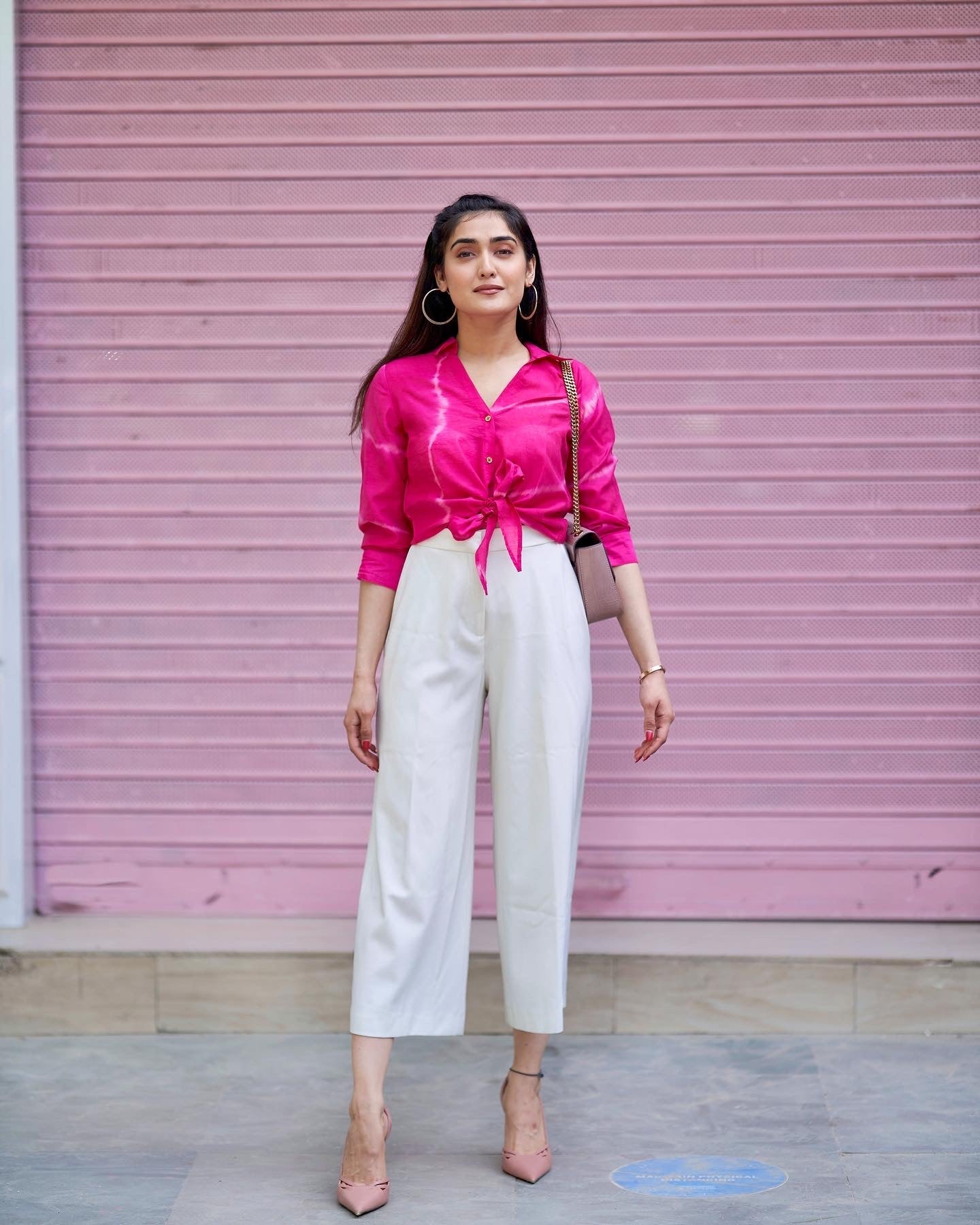 Pink Pop Tie Dye Knot Up Top