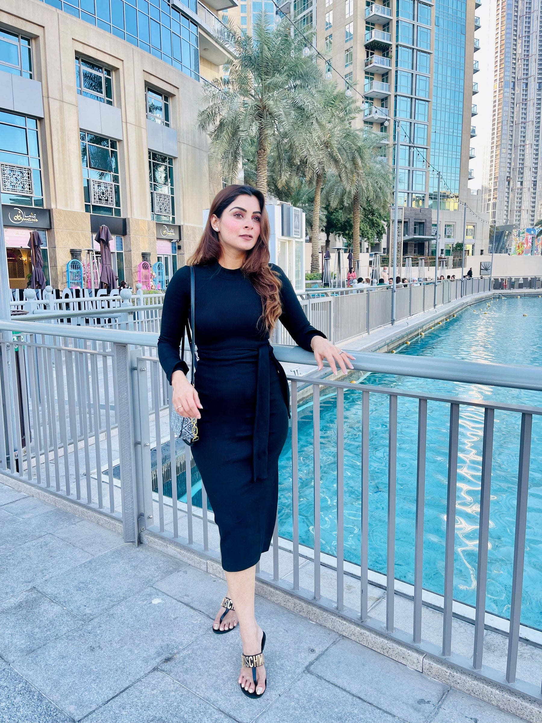 Black Ribbed Knot Dress