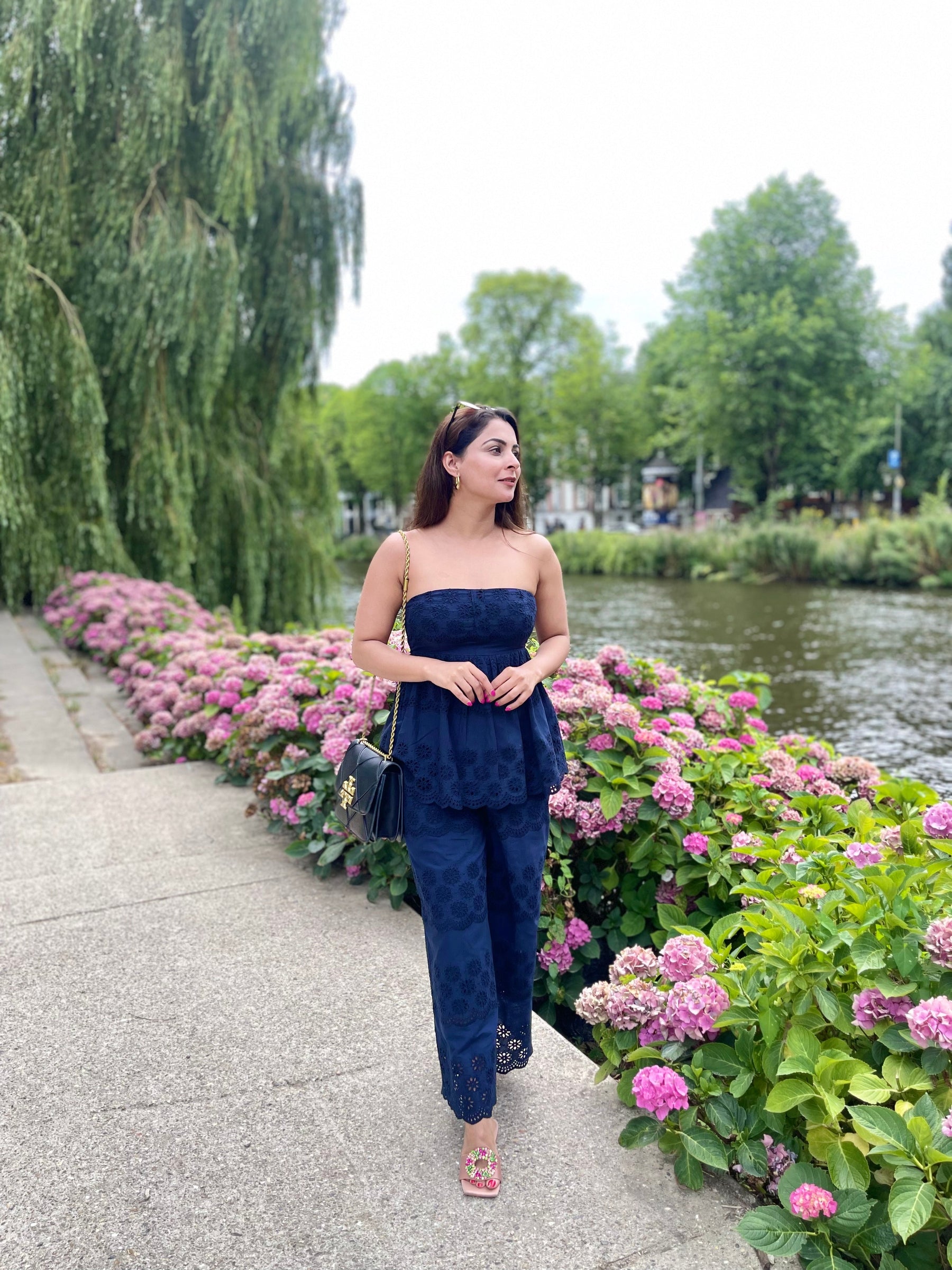Blue Cutwork Coord Set
