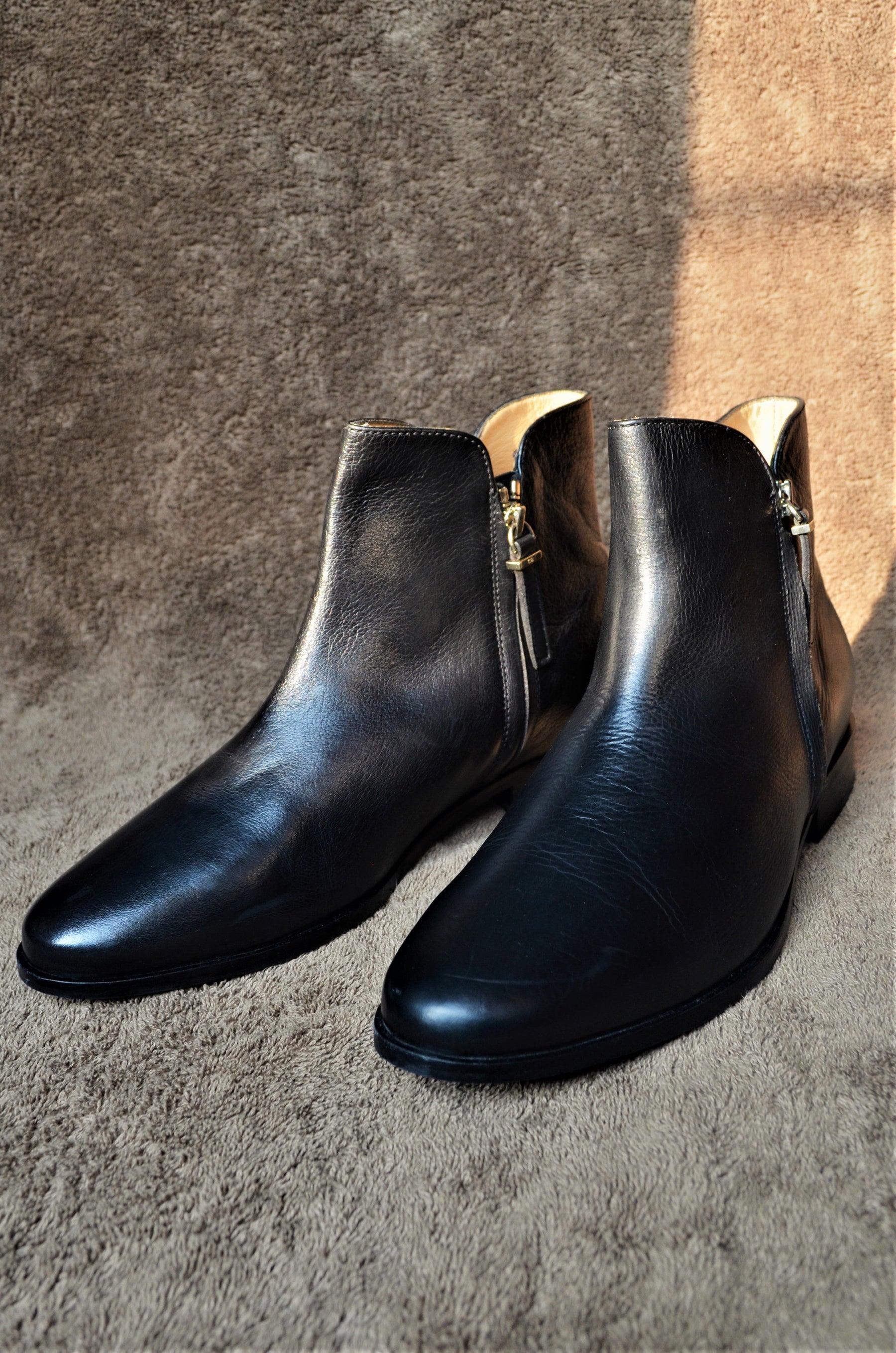 Women Black Leather Ankle Boot