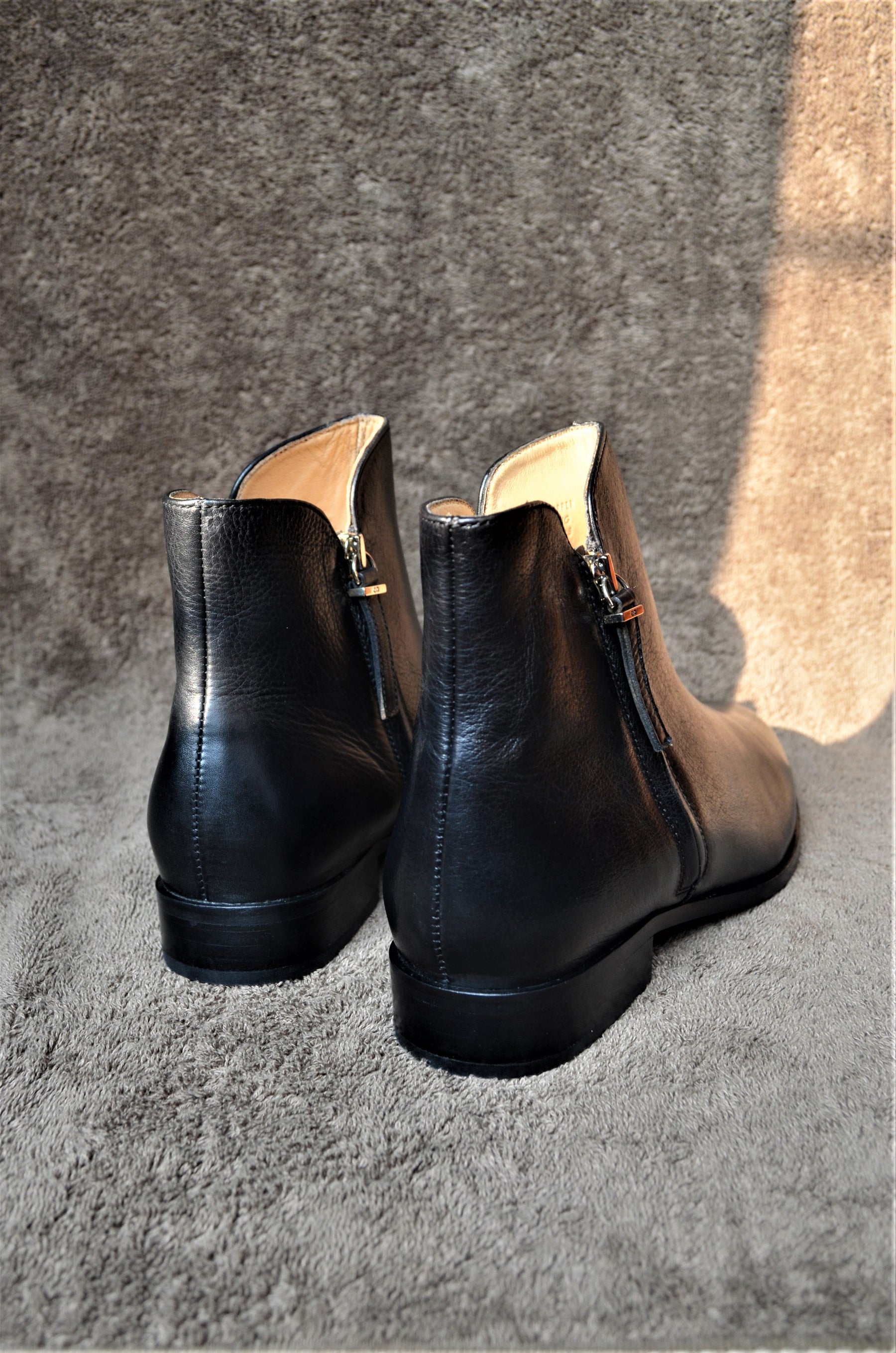Women Black Leather Ankle Boot