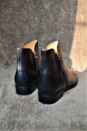 Women Black Leather Ankle Boot