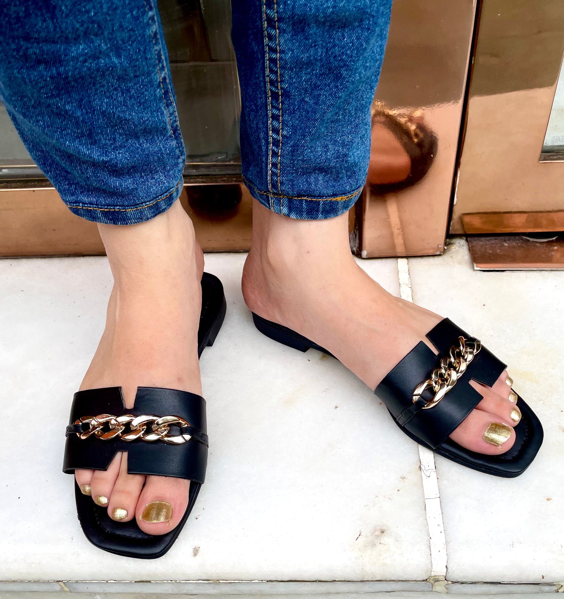 Black Chained Slides