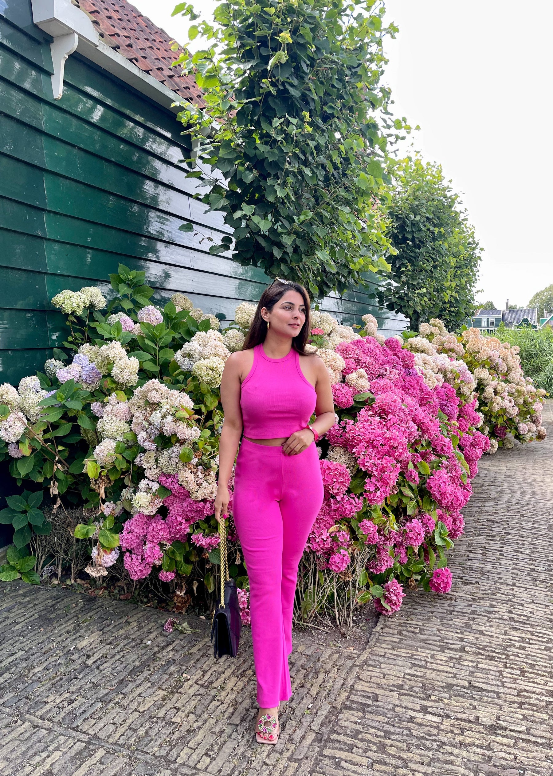 Pink Ribbed Coord Set