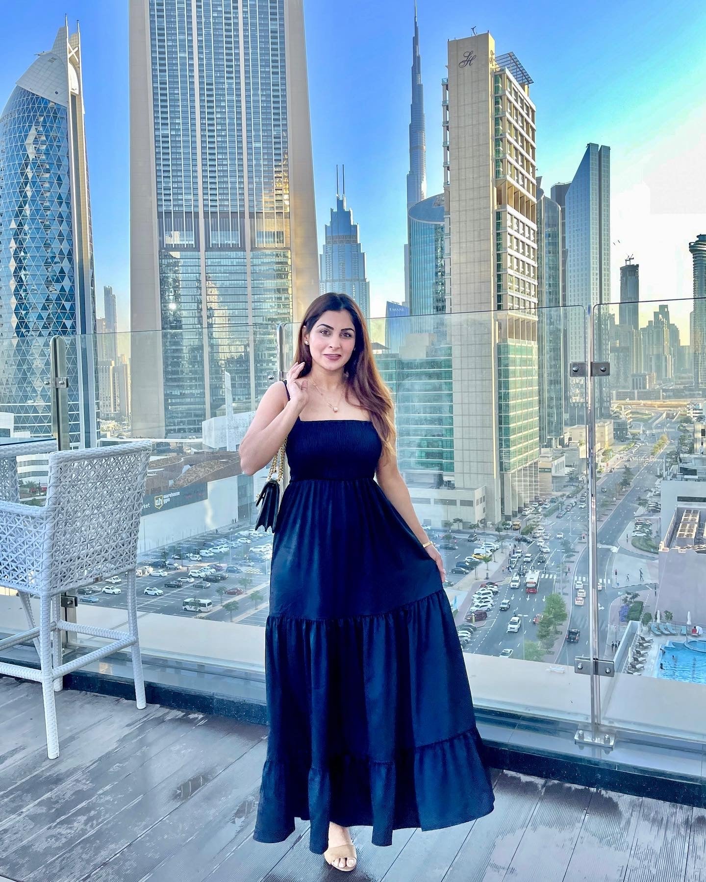 Black Frill Maxi Dress