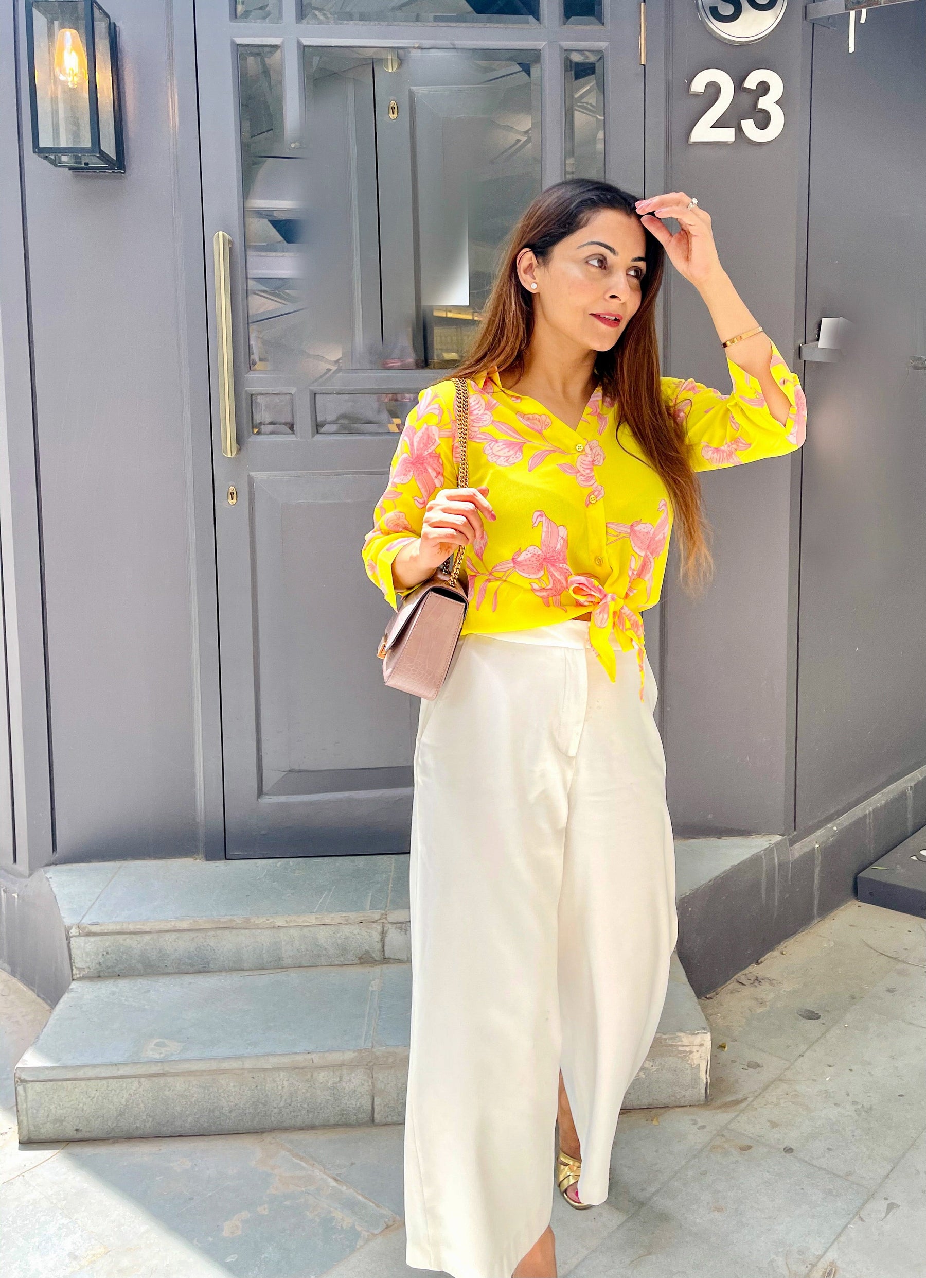 Bright Floral Knot Up Top