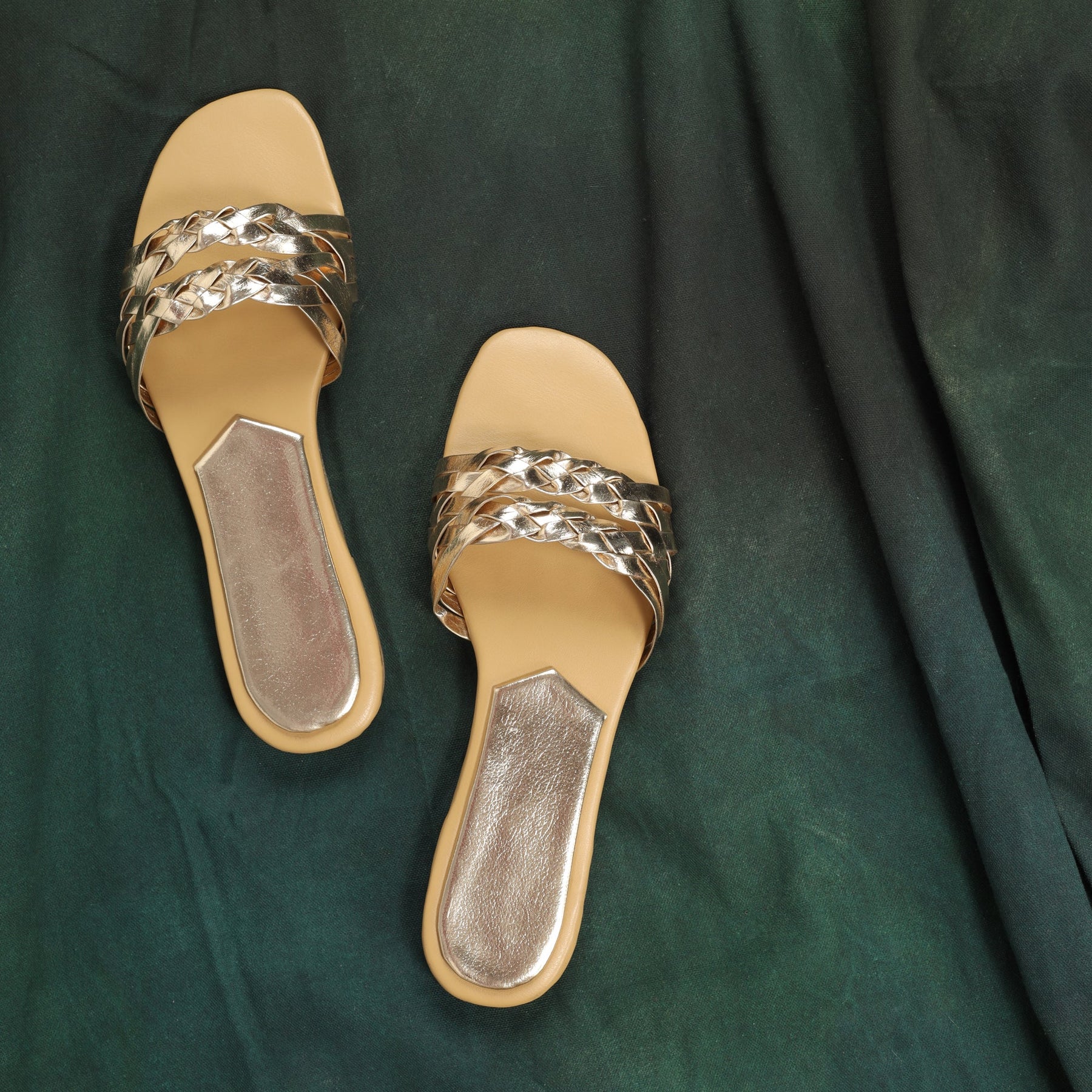 Gold Braided Slides
