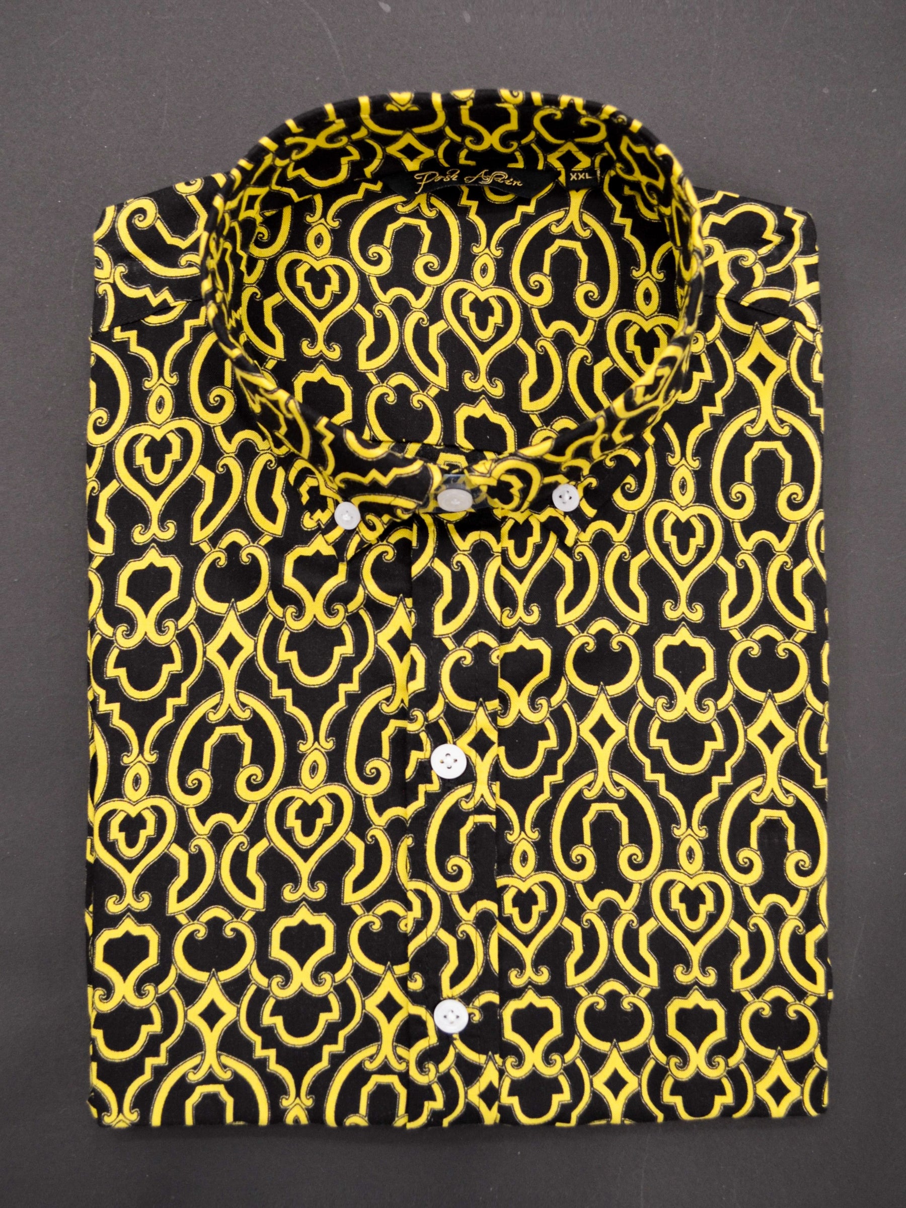 Golden Maze Print Casual Men's Shirt