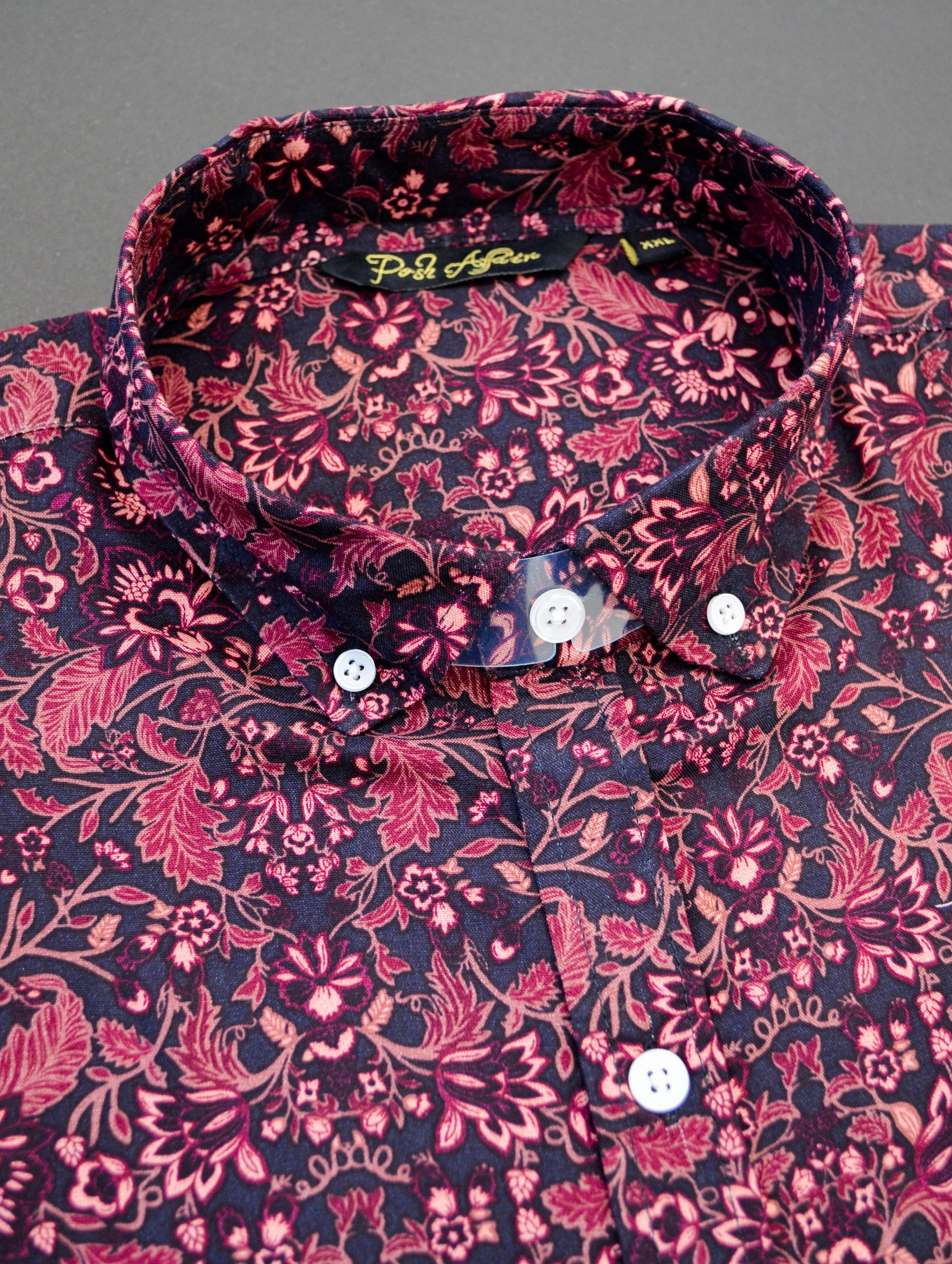 Red Bouquet Print Casual Men's Shirt