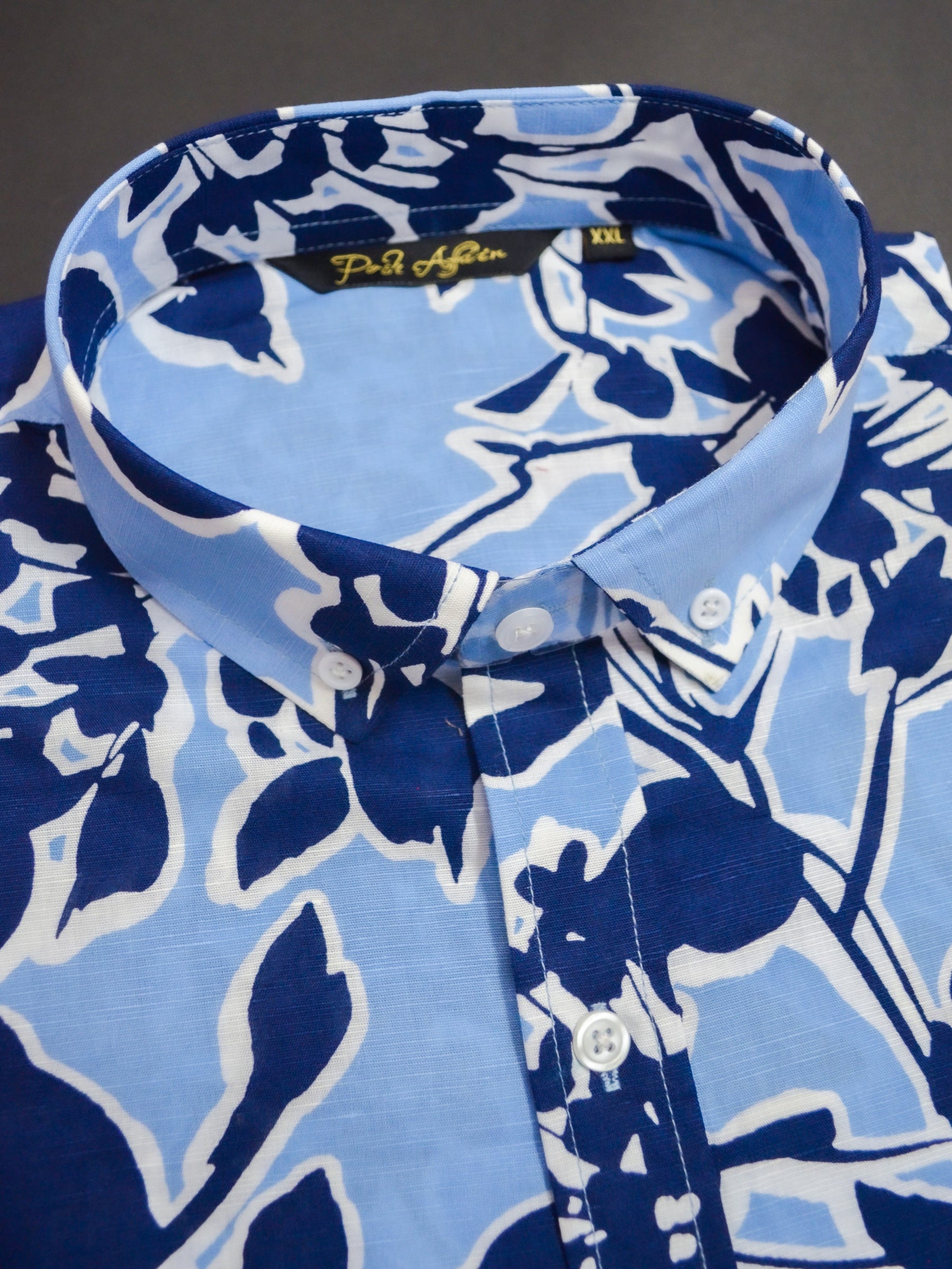 Blue Arctic Print Casual Men's Shirt