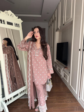 Caramel Brown Cotton suit Set