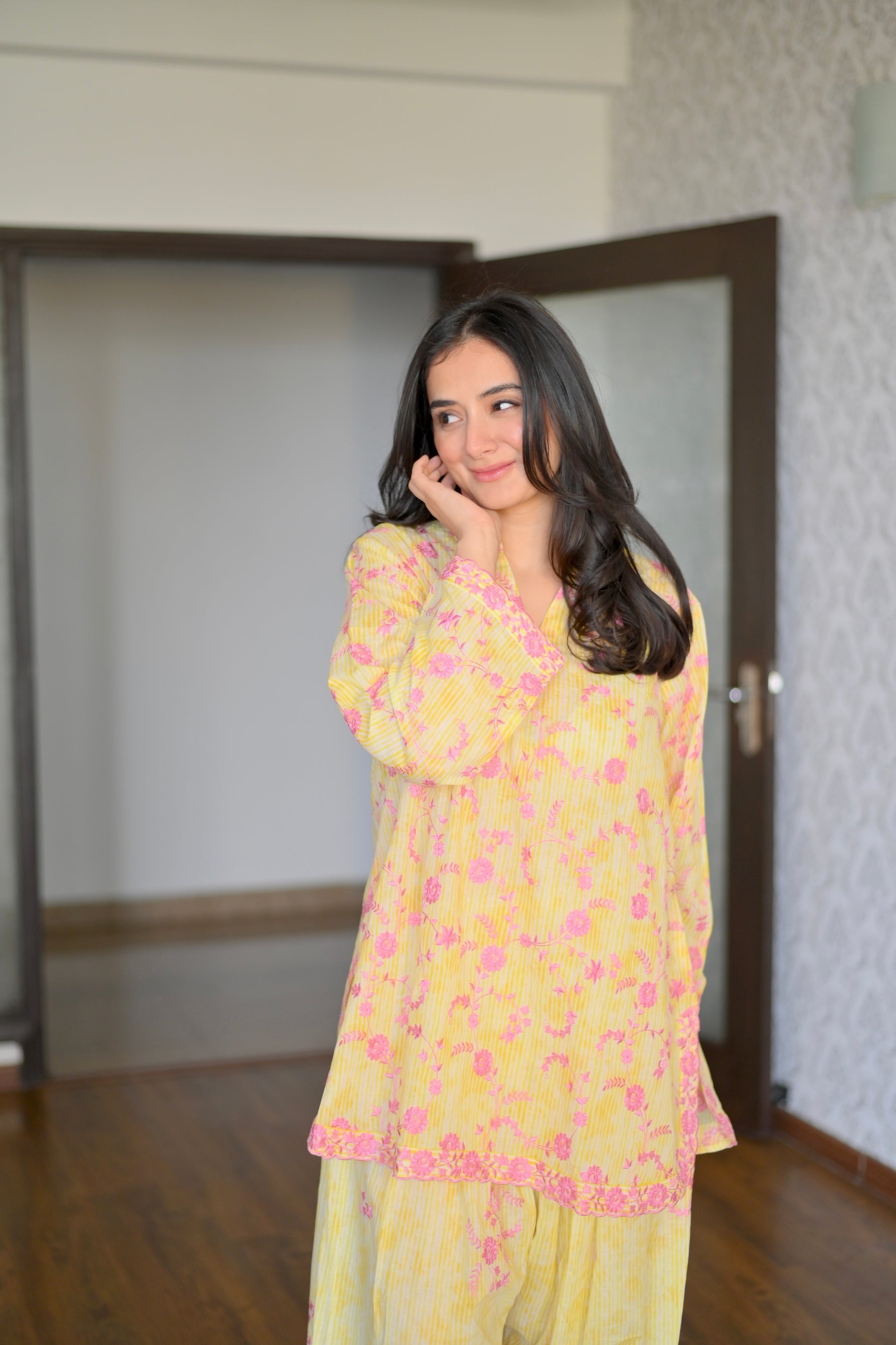 Yellow Embroidered Kurta Set
